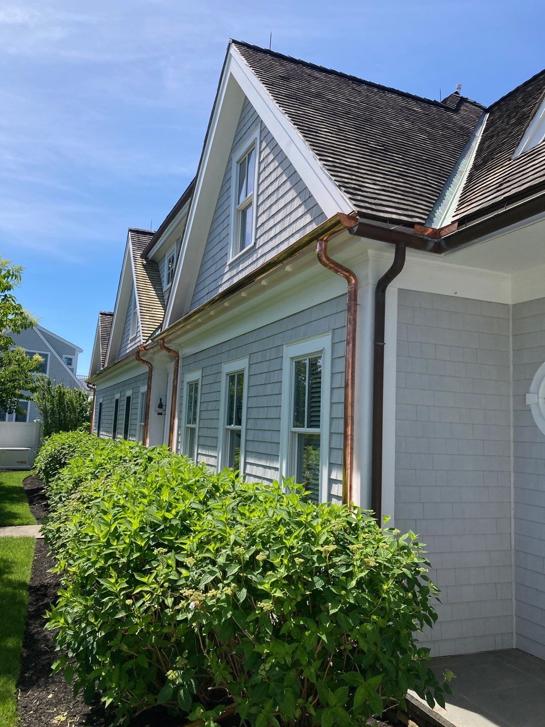 Buzzard's Bay Gutter Installation using 6" Half Round Copper Gutter by Gutter Pro Enterprises