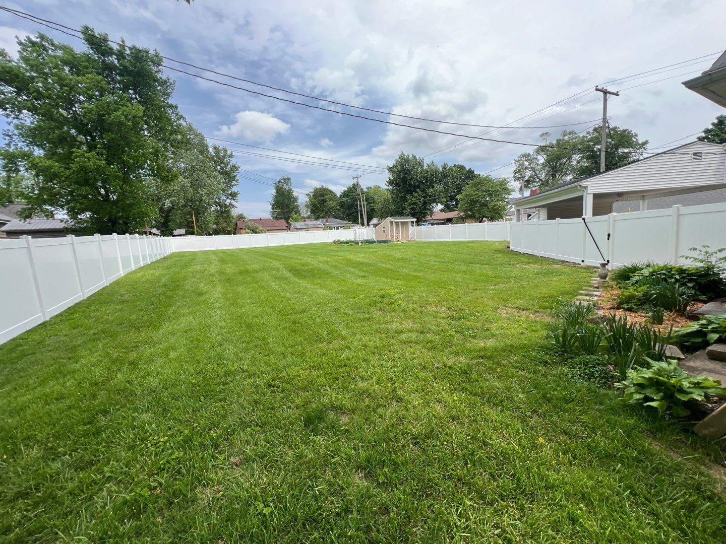 Privacy white vinyl fence by Mr. Fence