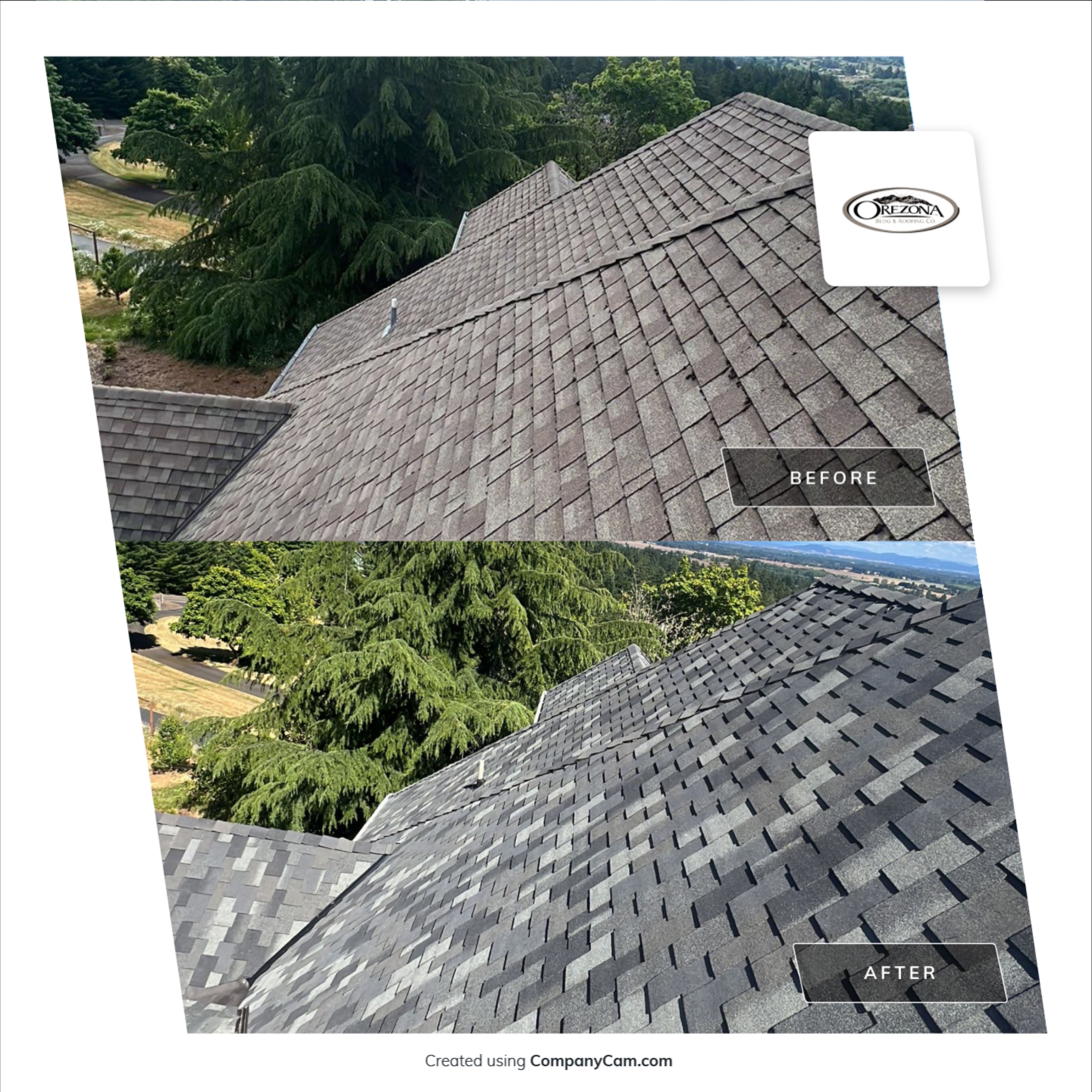 Residential Roofing Installation using Malarkey Windsor 50 Year Shingle (Color: Storm Grey) by Orezona Building & Roofing Company, Inc.