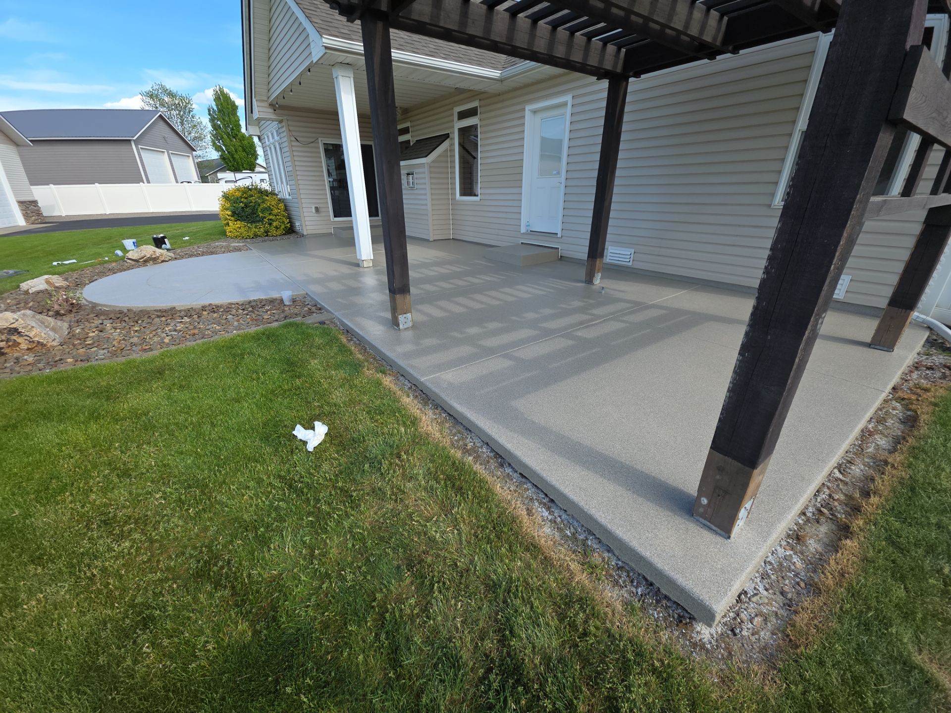 Patio Transformation using Pebble Beach by Croc Coatings, LLC