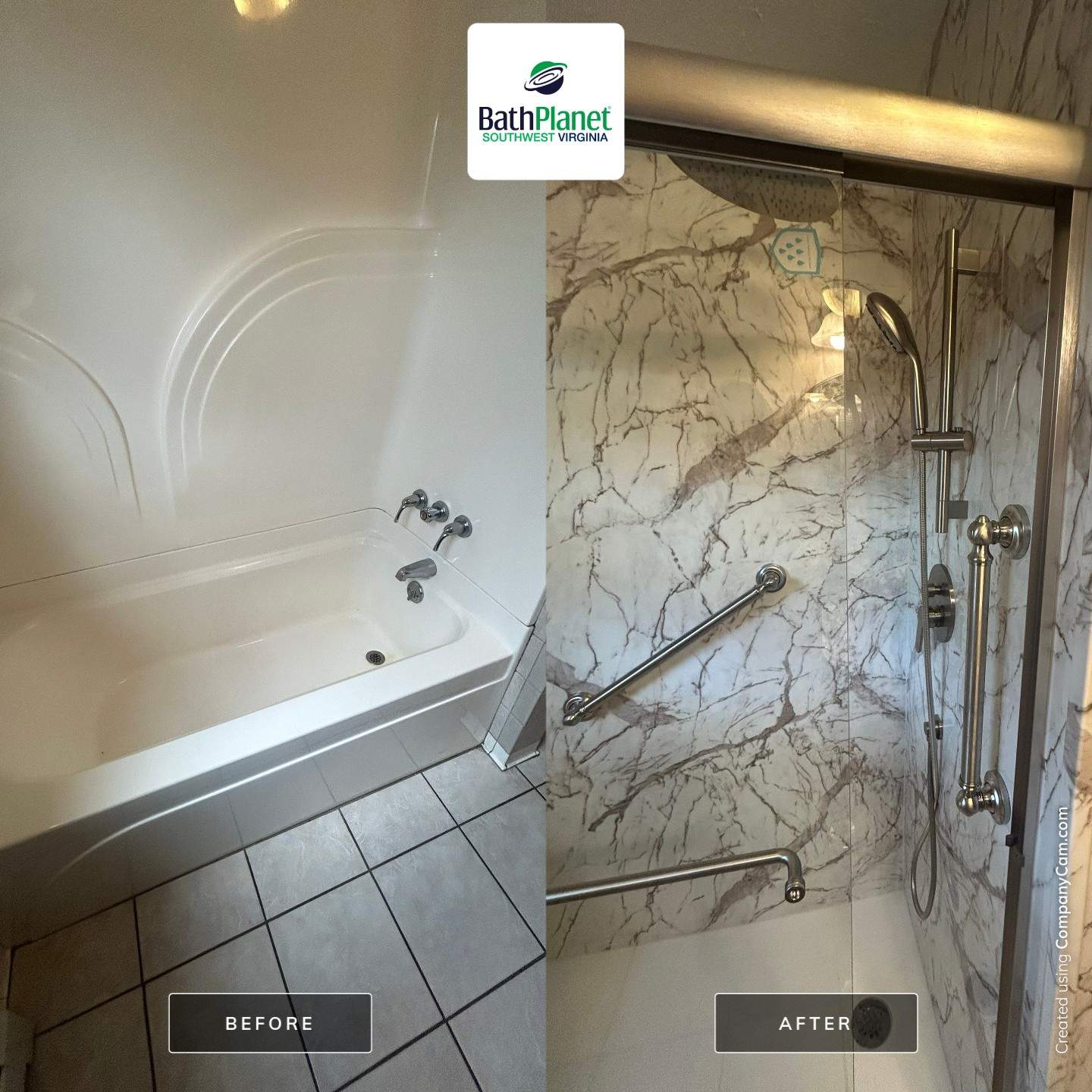 Tub to Shower in Tuscany by BathPlanet SW Virginia