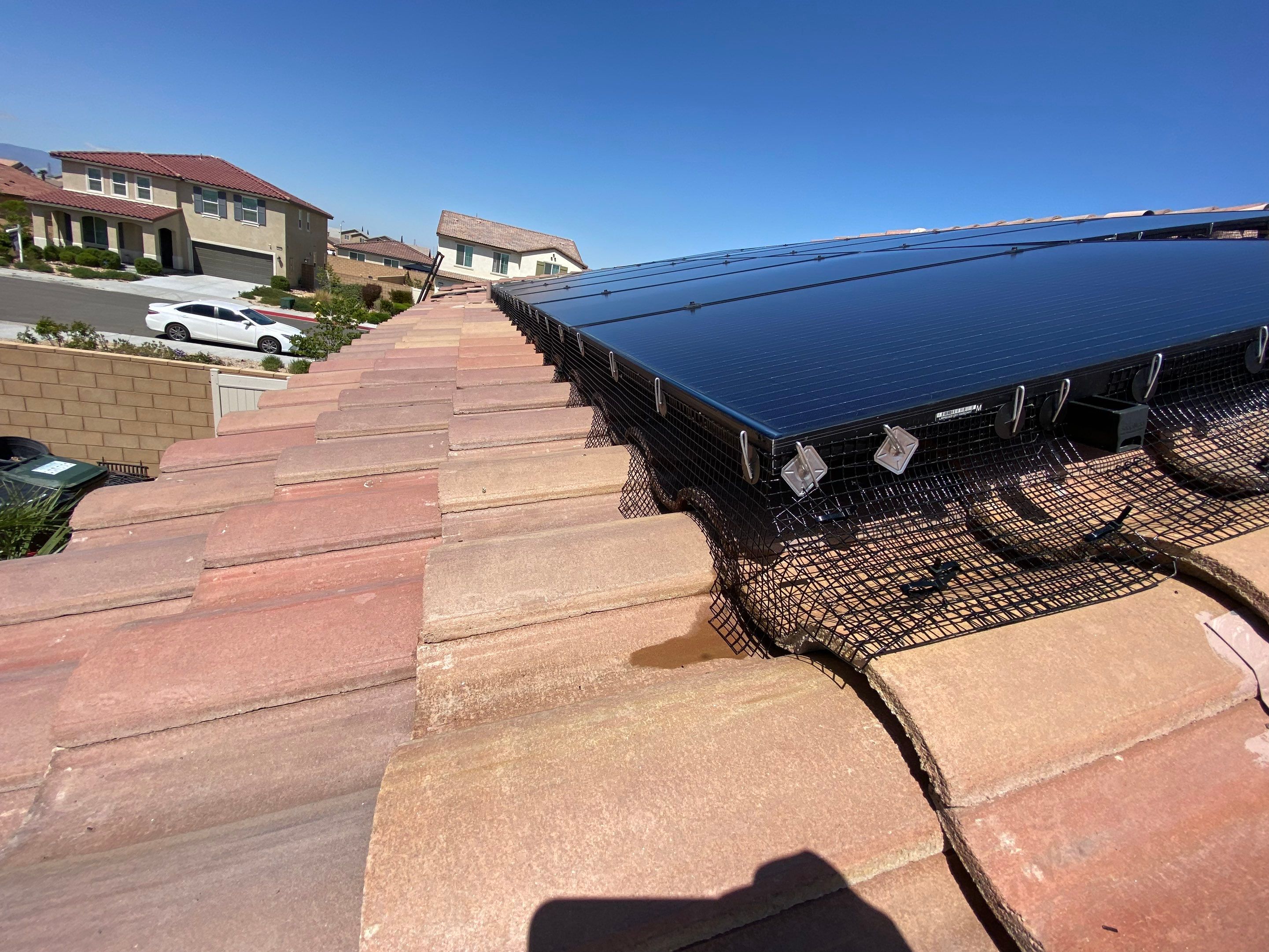 Bird Proofing Project in Victorville Ca by Palm Coast Solar Cleaning