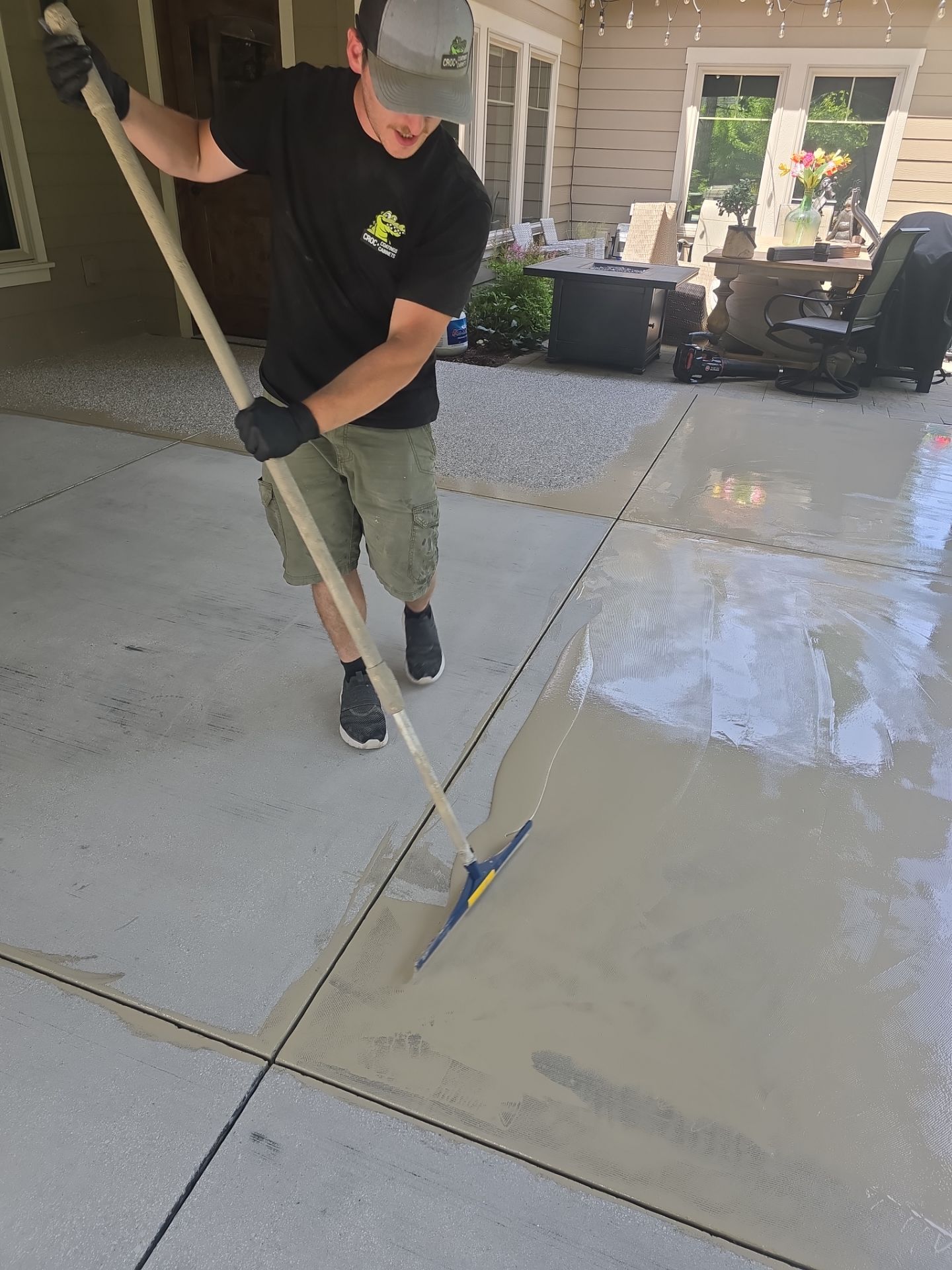 Hayden Concrete Patio Resurfacing with Claystone Hybrid Finish by Croc Coatings, LLC