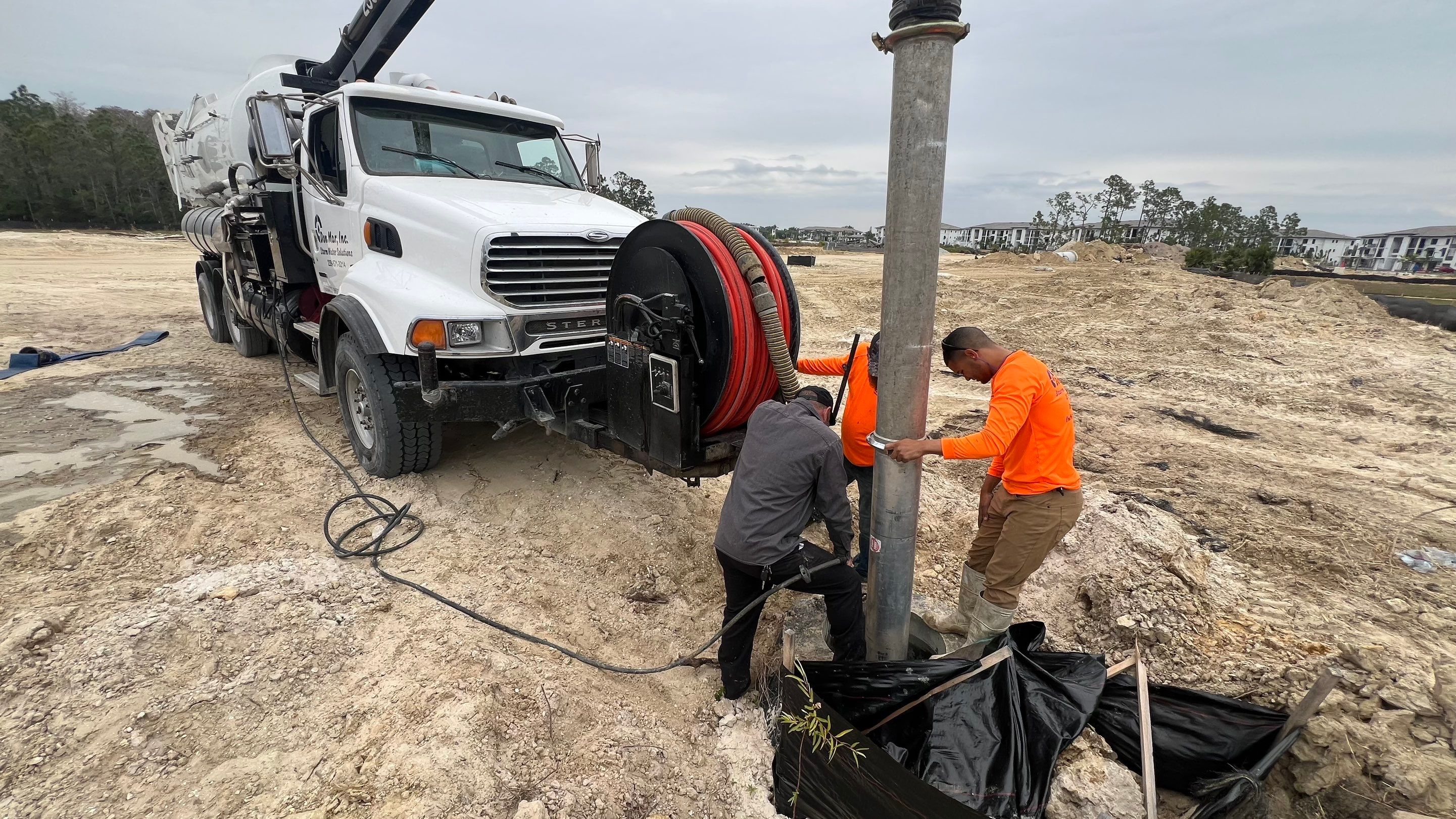 New Residential Construction Community Sewer System Cleaning by APS Power & Water