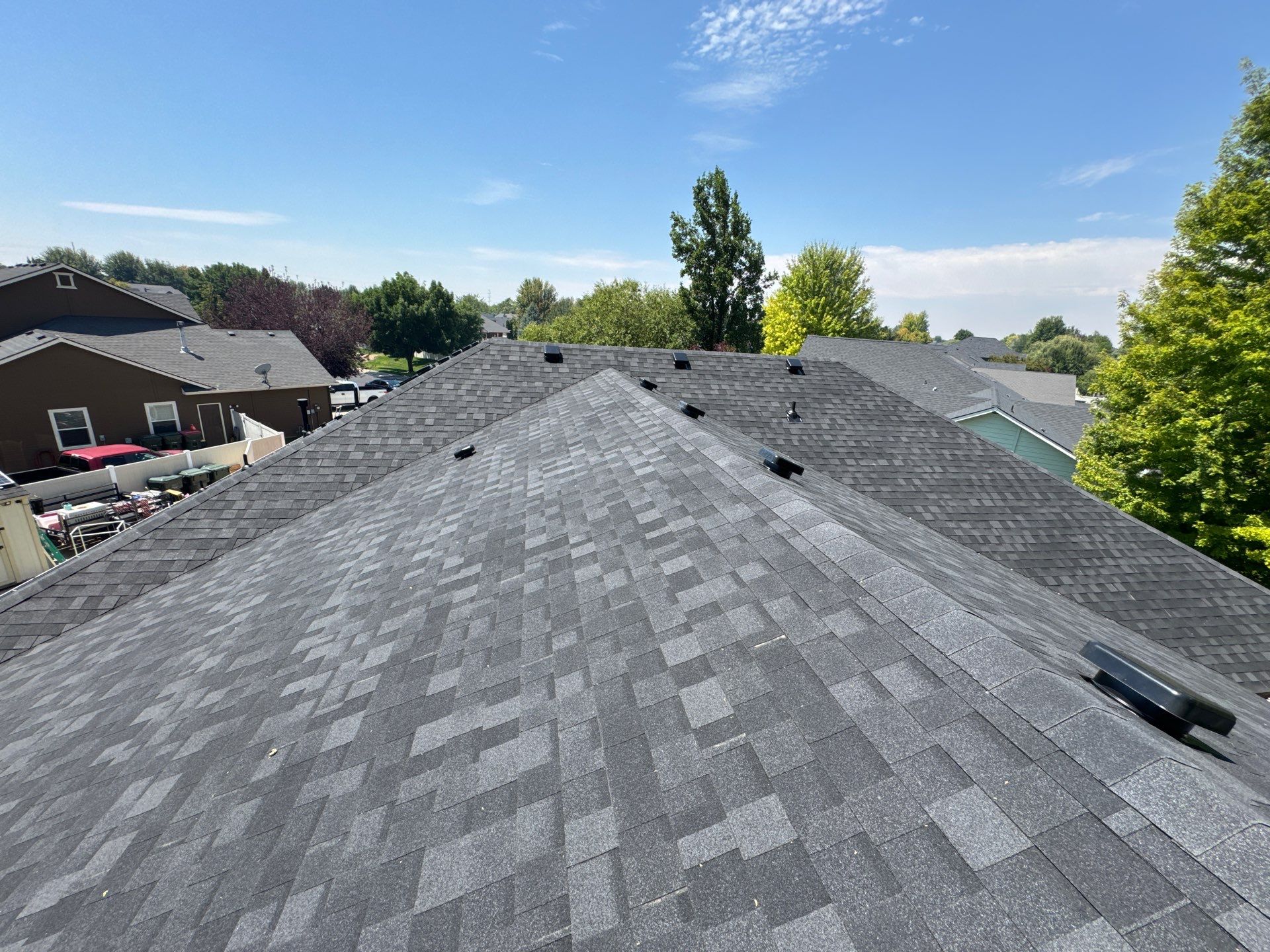 Complete Residential Roof Replacement Featuring Gray Architectural Shingles in Meridian by Olive Roofing