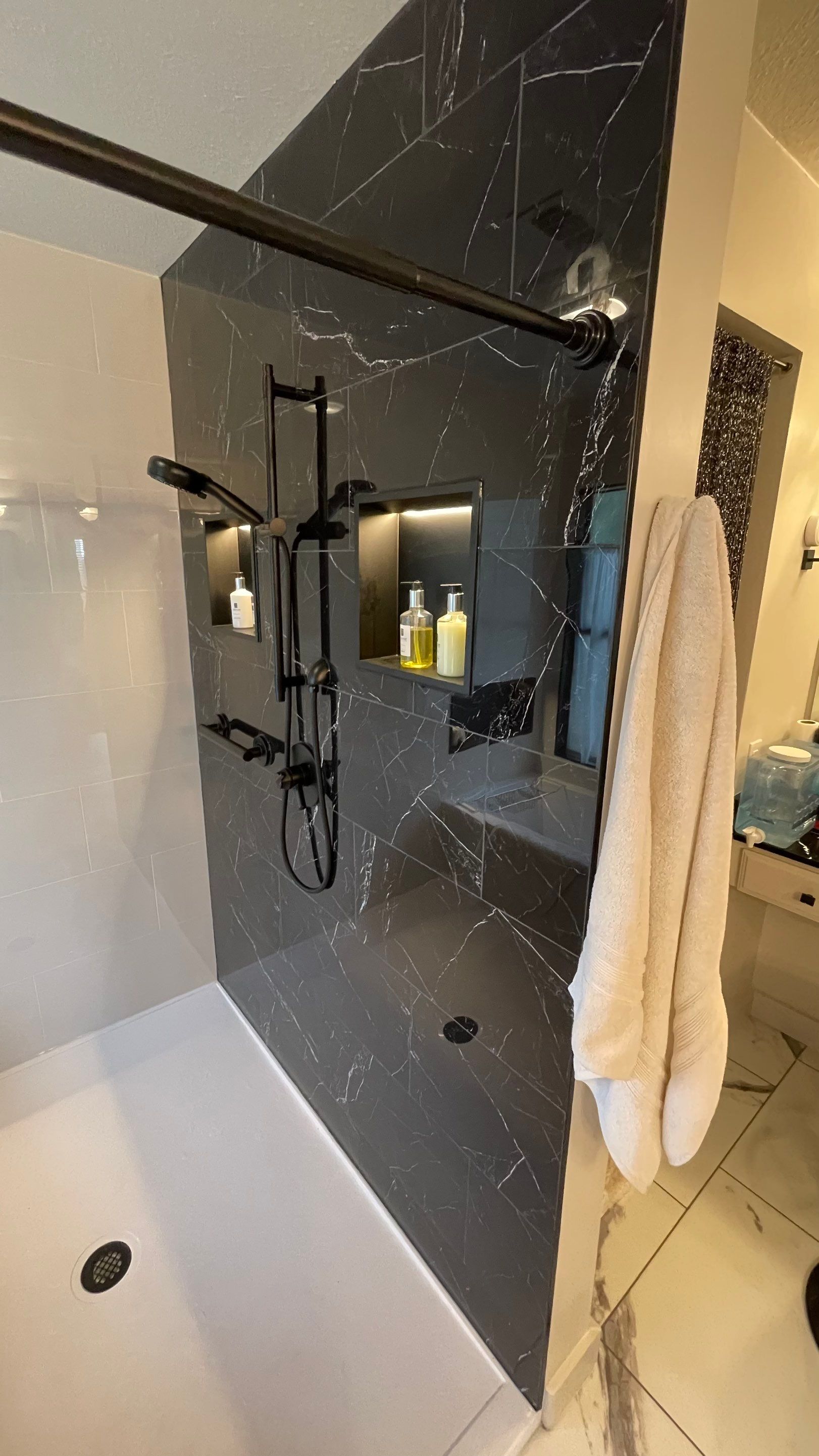 Stunning Boerne Bathroom Remodel Featuring Large Walk-in Shower by Legacy Bath and Kitchen 