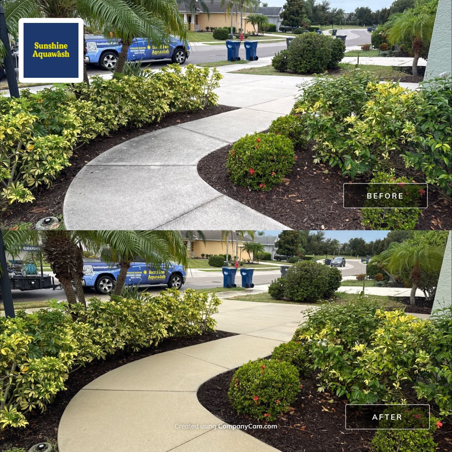 Vinyl Fence & Concrete Cleaning in Central Park at Lakewood Ranch, FL by Sunshine AquaWash