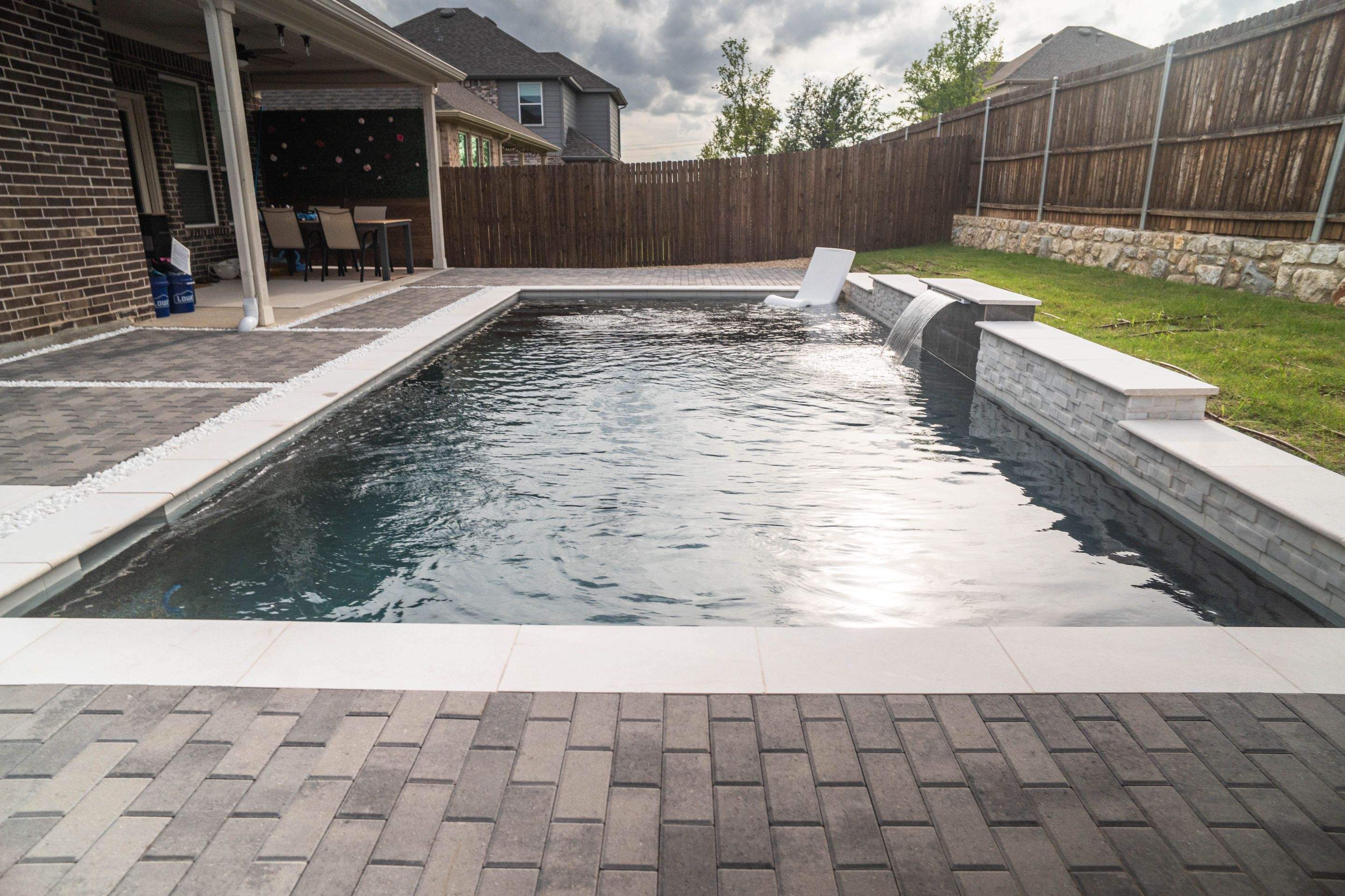Geometric Pool with Pavers by Pinnacle Pools and Spas - DFW