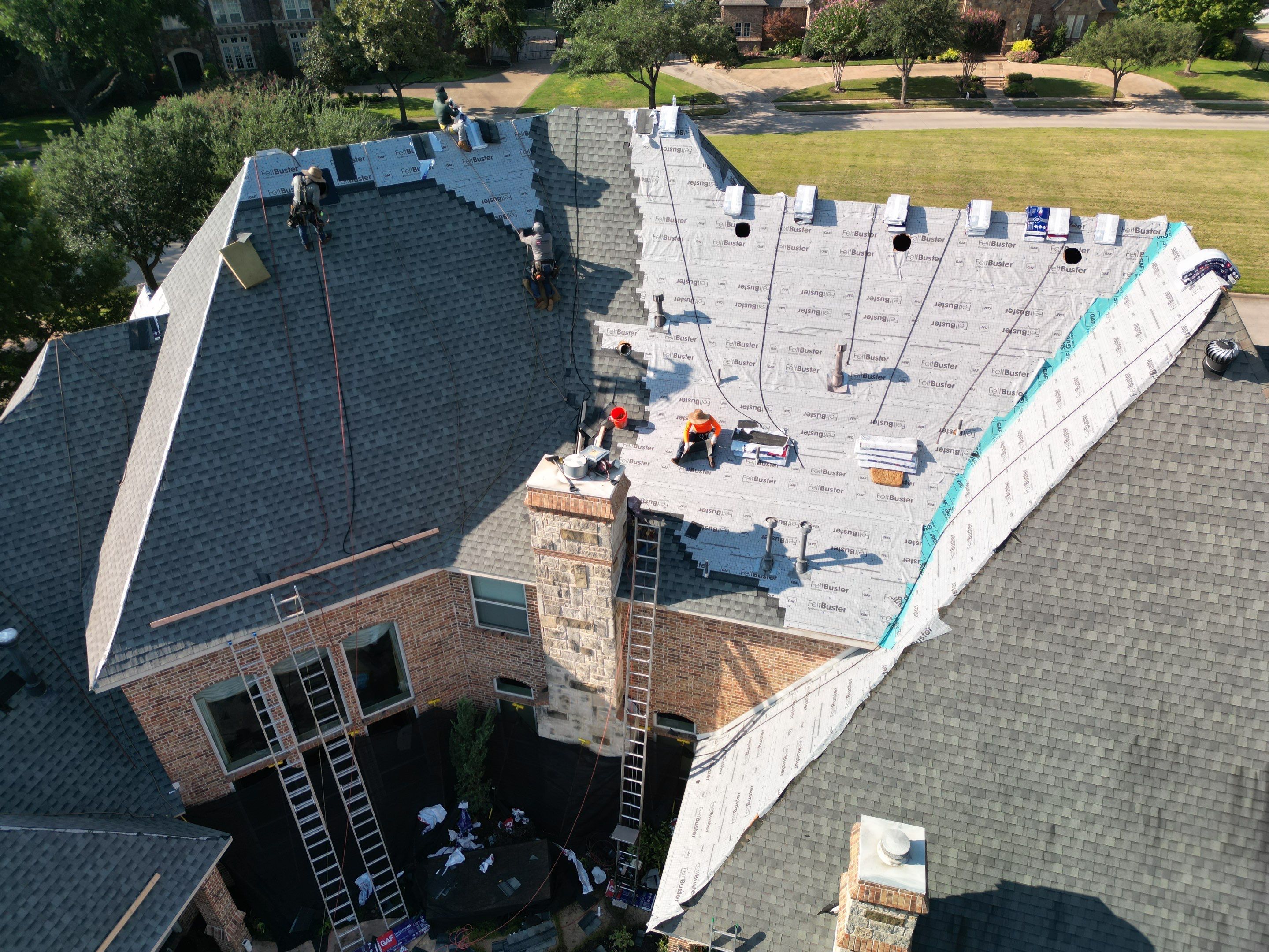 Southlake Texas Estate - Roof, Copper Awning and Gutter Project by First United Roofing & Construction