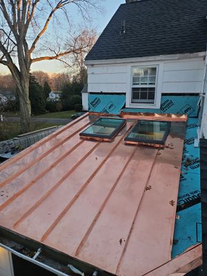 Darien, CT Asphalt, Copper Roof & Half Round Gutters