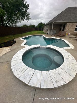 Freeform Pool and Spa with Cedar Pergola