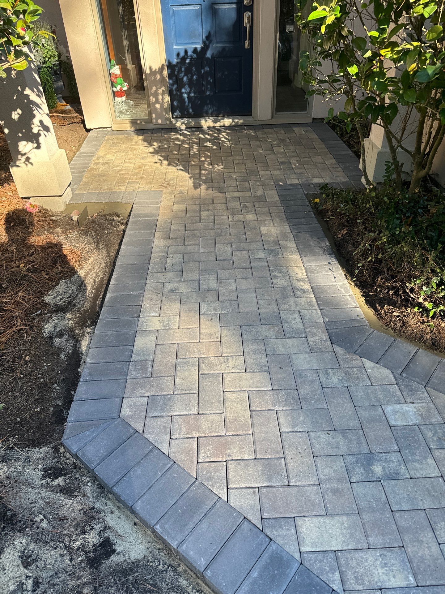 Custom Herringbone Paver Walkway Replacement in Hilton Head Island by Lowcountry Scapes, LLC
