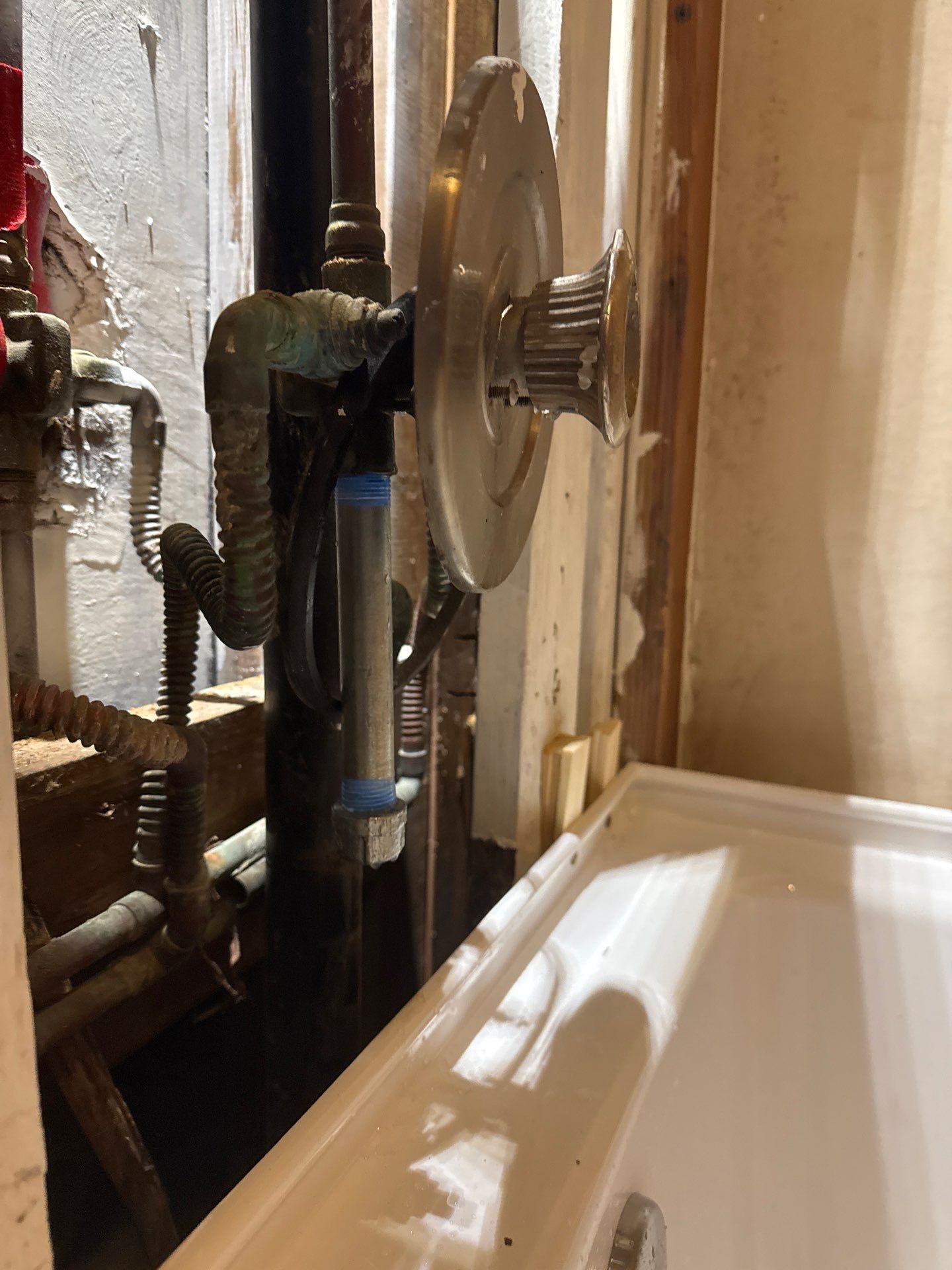 Shower Tub Installation with Underground Plumbing by Us Plumbing 