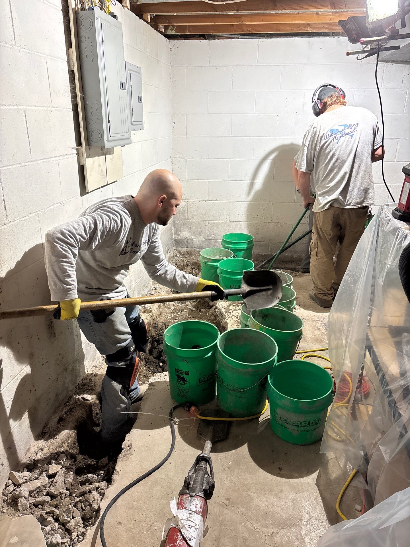 Drain tile & a sump pump for Ruth by Waterproofing Northeast