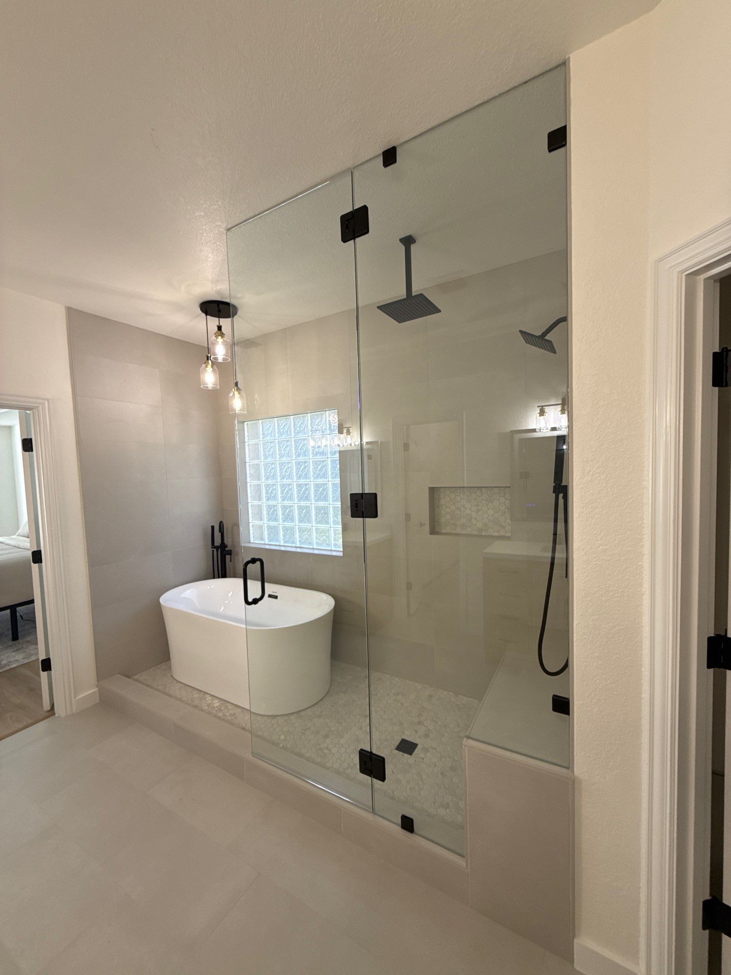 Unique Frameless Shower by Richardson Glass & Mirror