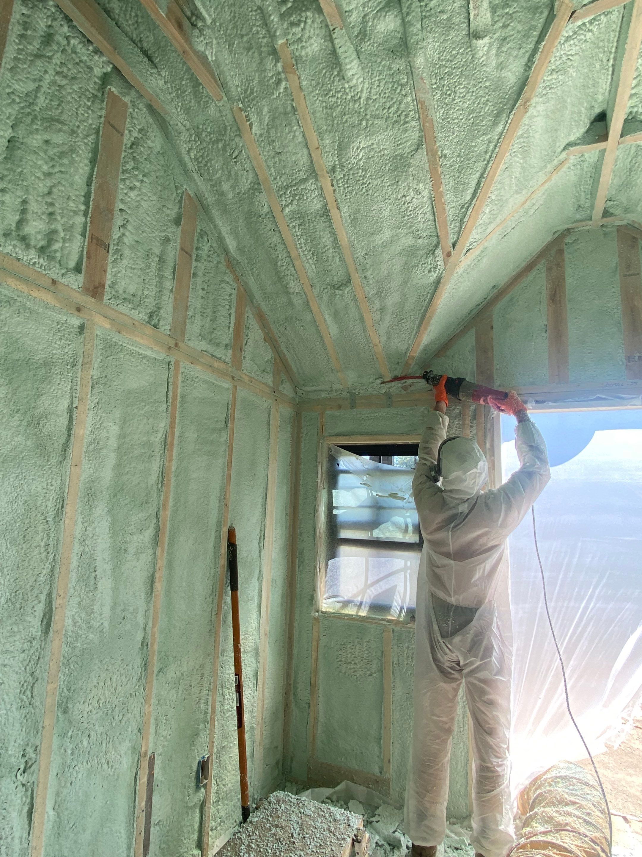 Exterior Walls using Closed Cell Spray Foam by NYS Foam & Energy