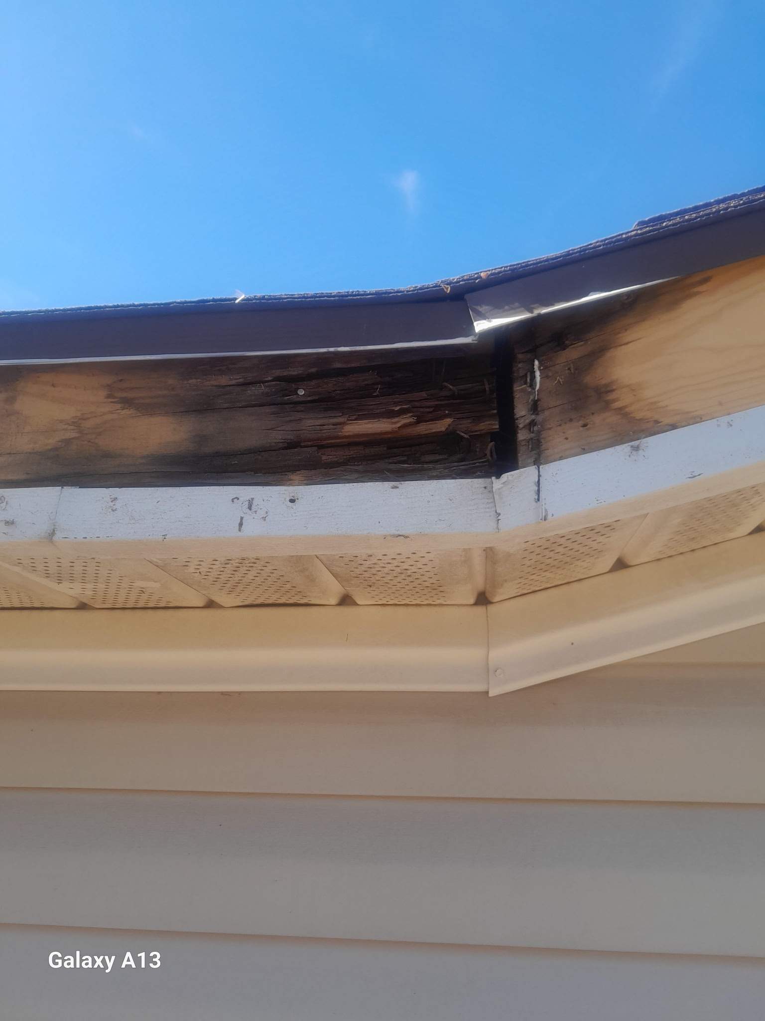 Installed LP smart fascia & painted white. by In & Out Construction & Remodeling, LLC