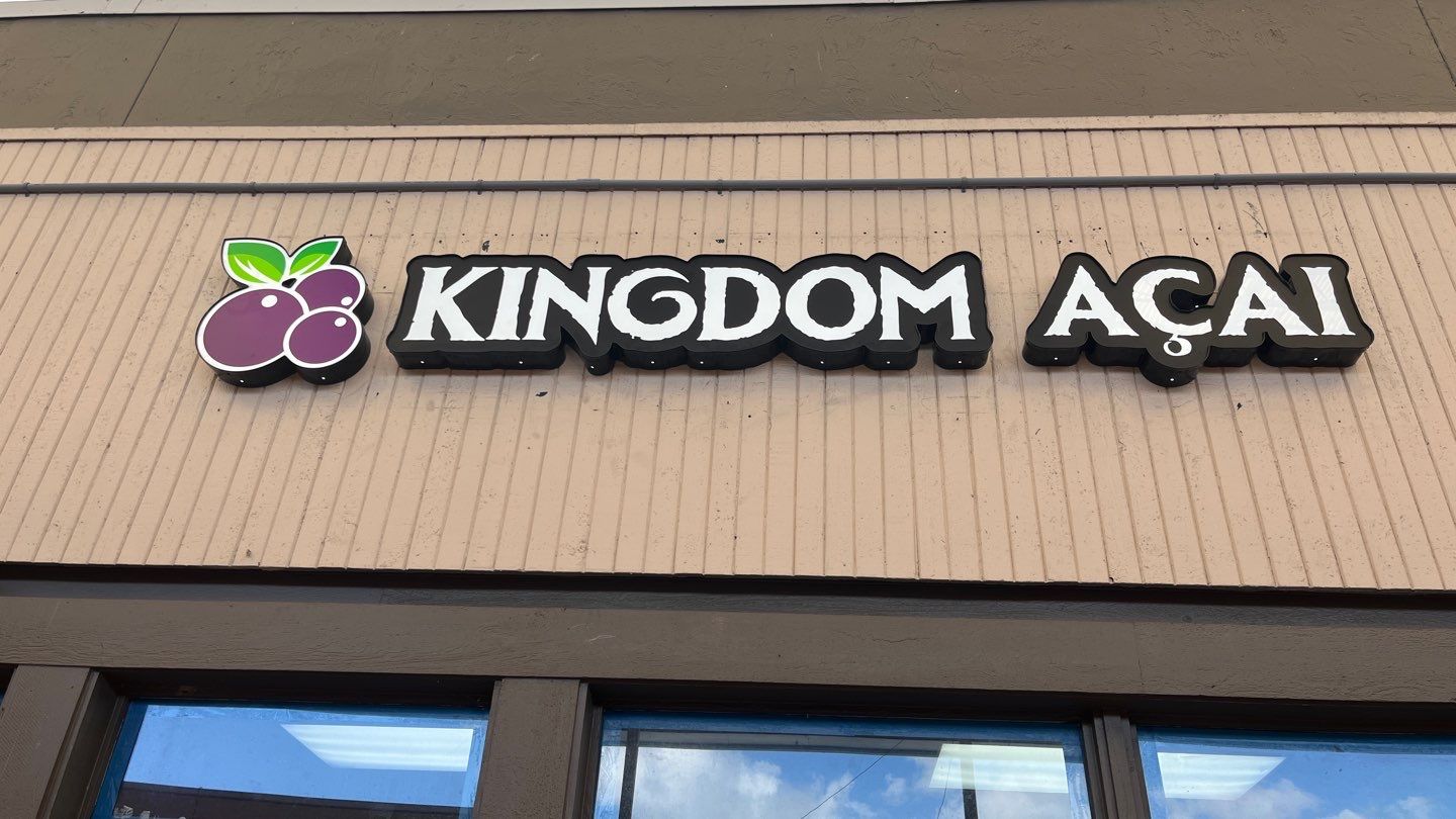 Channel Letters and Acrylic Letters for Kingdom Acai by SignCrafters