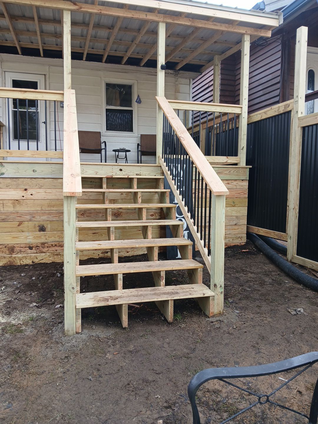 Deck Installation using Treated Lumber  by Leach and Brown Construction LLC