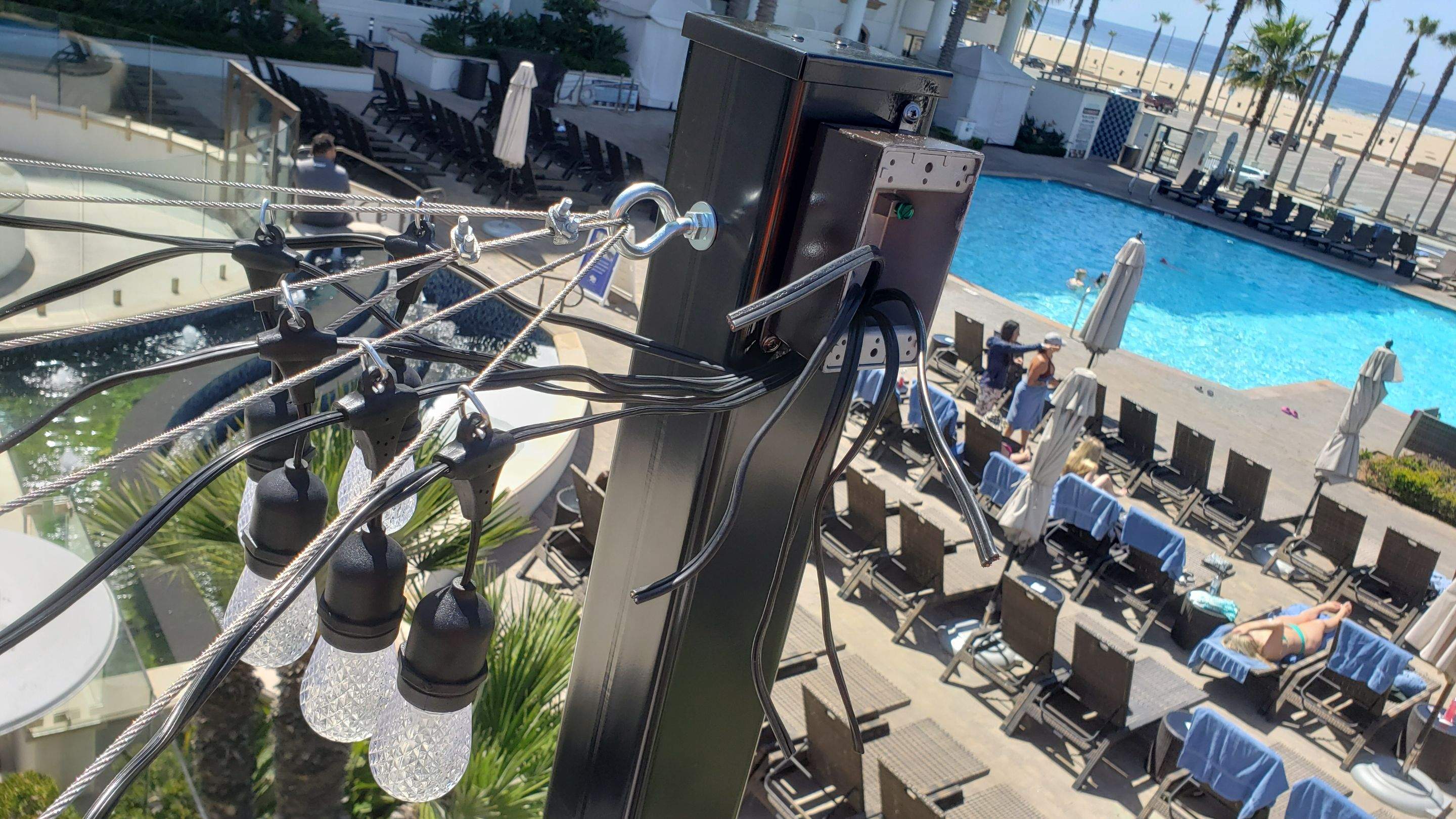 Hilton Waterfront Bistro Light Install by BrightLife Designs llc