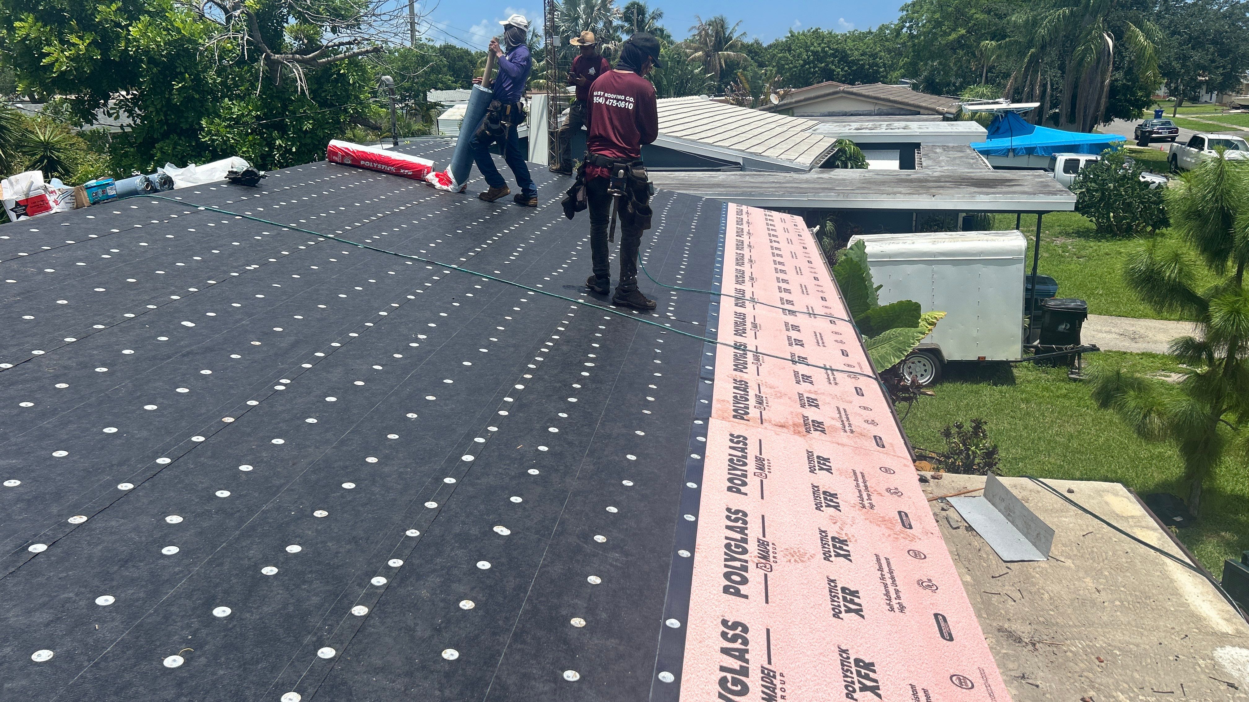 Residential Roofing Installation using Polyglass XFR and Polyanchor by Nast Roofing
