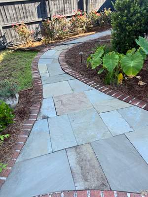 Custom Flagstone and Brick Paver Walkway Installation in Mount Pleasant