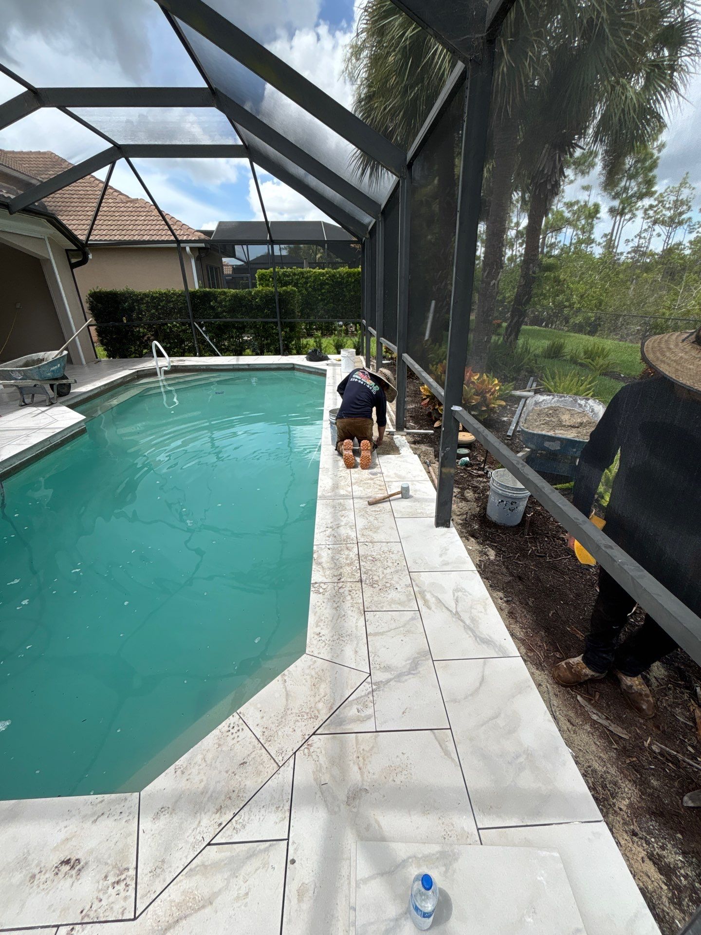 Porcelain Pool Deck - Colonial Country Club by Old Town Pavers Llc