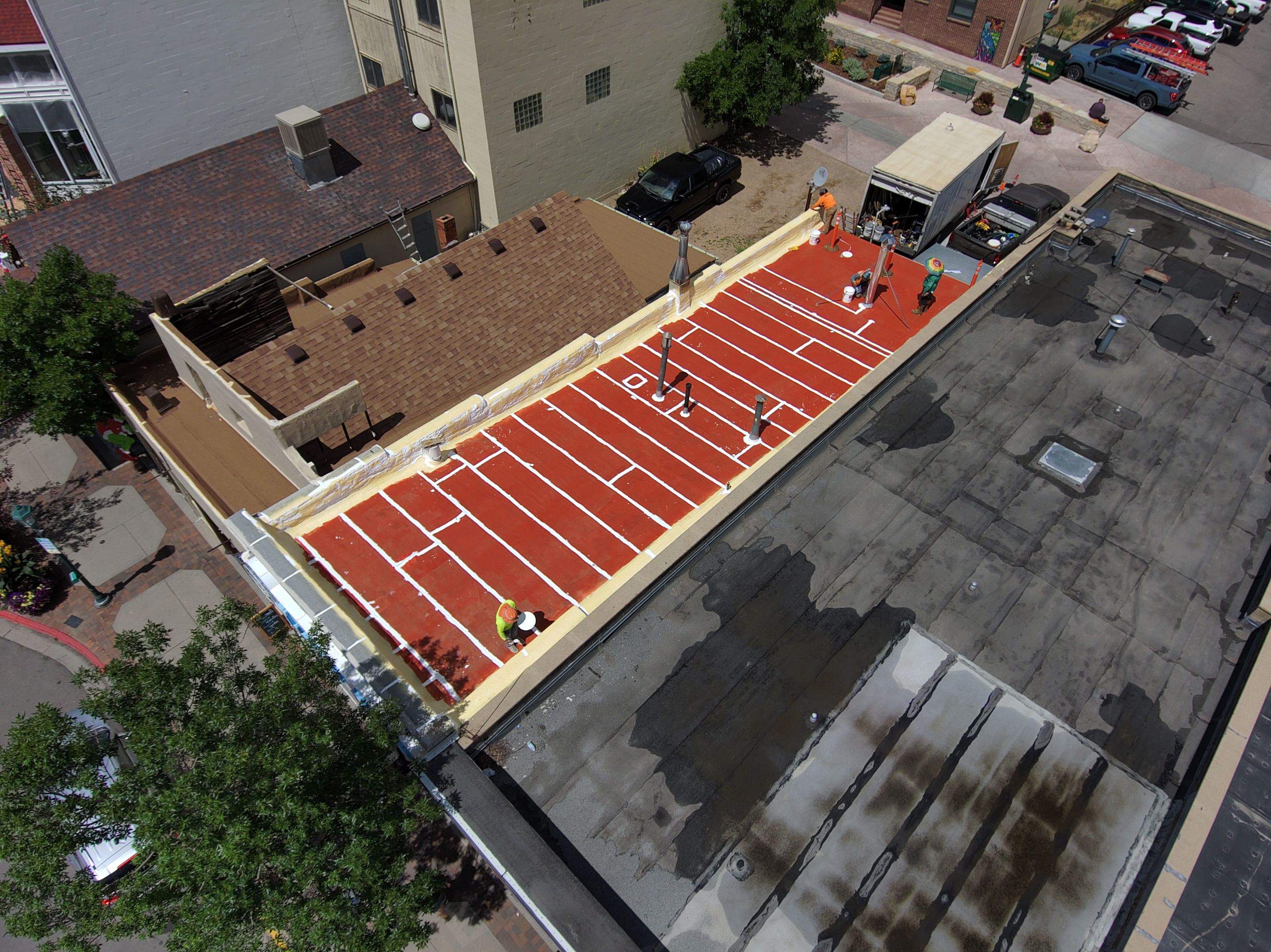 Estes Park "The Taffy Shop" Before & After Gaco Coating by Blue Peaks Roofing LLC