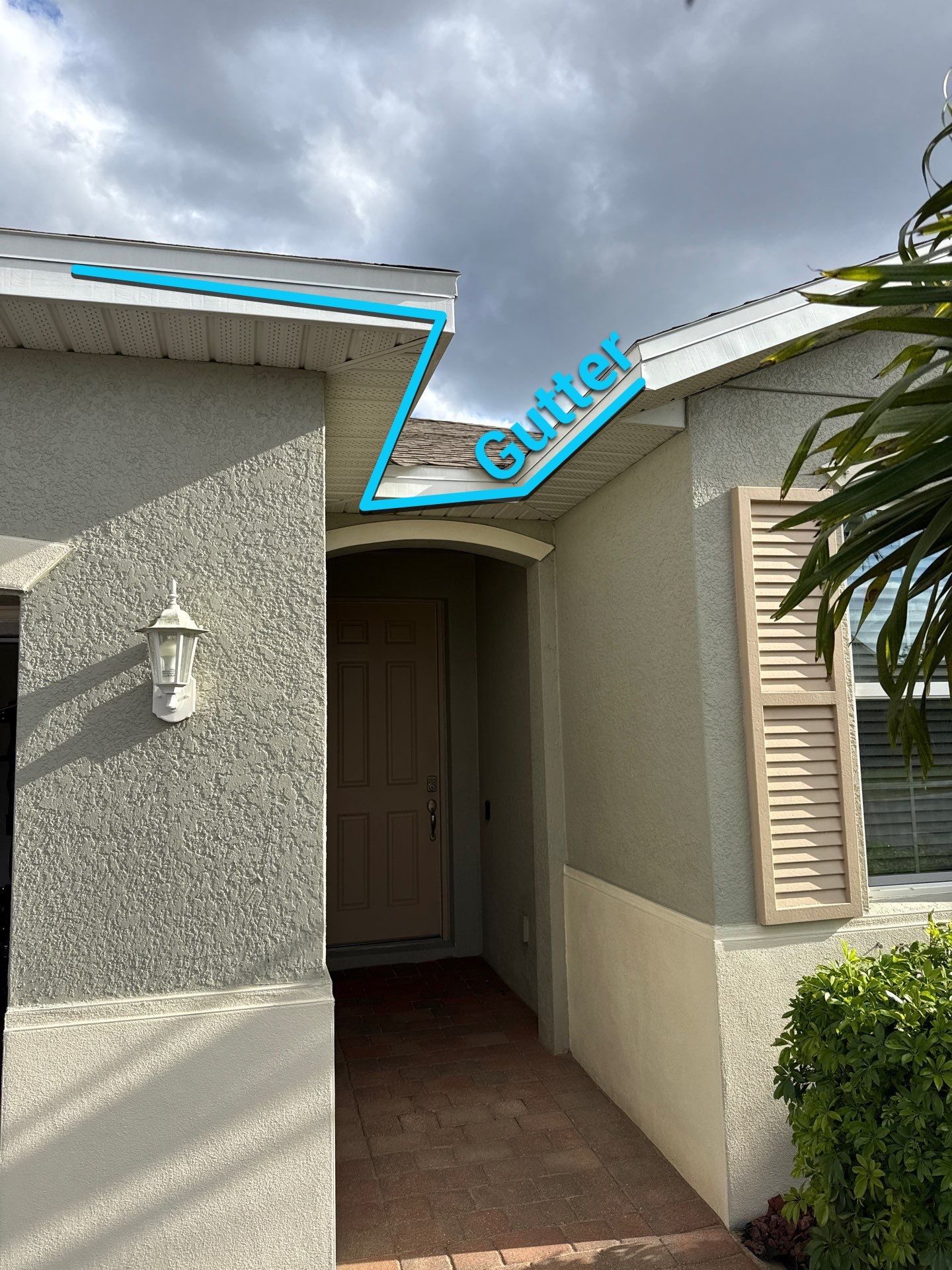 6-inch Seamless Aluminum Gutter Installation using Bronze gutters and Downspouts in Cape Coral FL by Gutter Professors