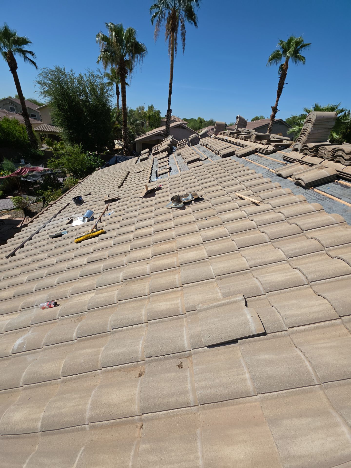 New tile reset for this beautiful home in Chandler by Weather-Tite Roofing