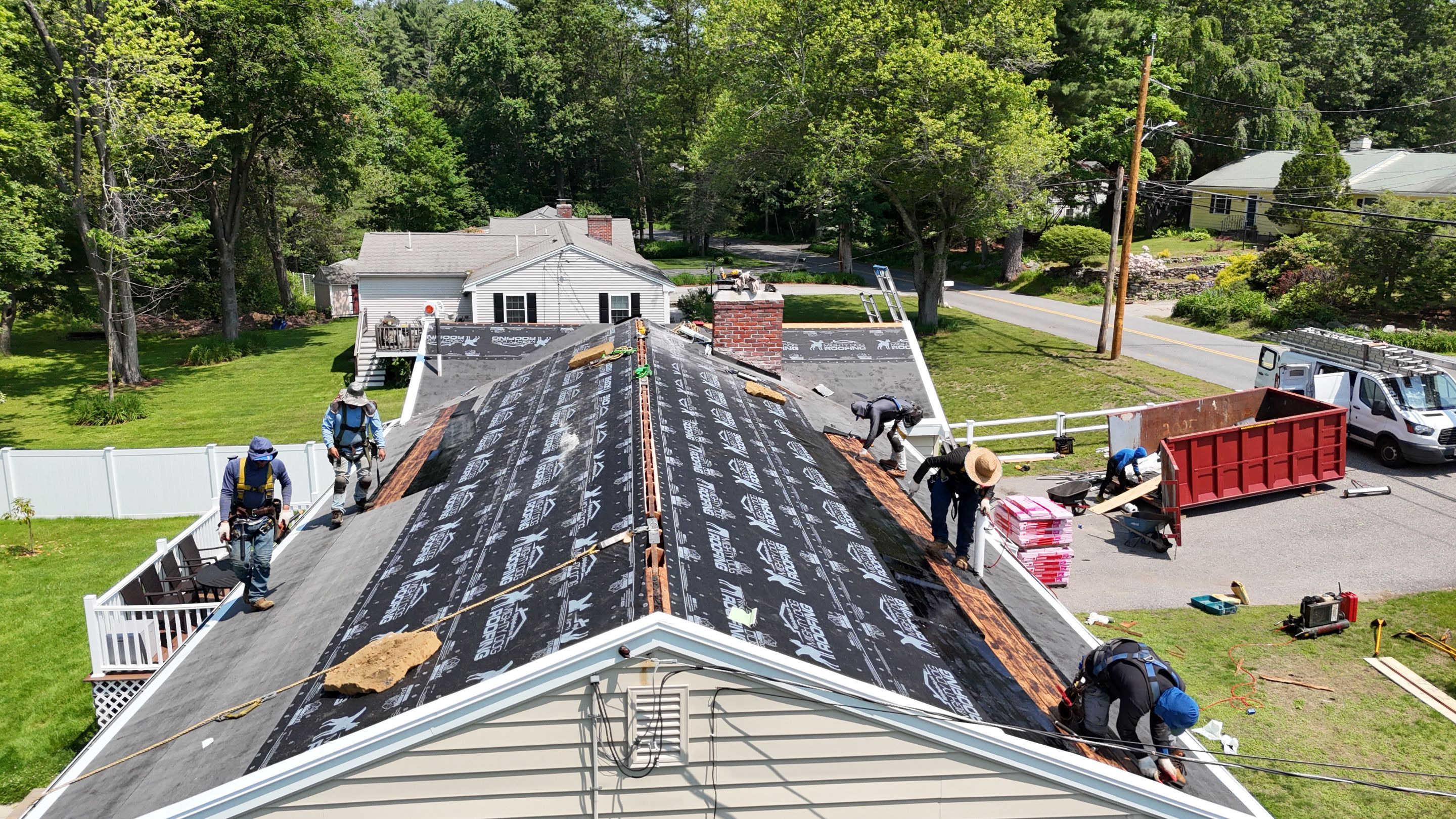 Full Roof Replacement & Chimney Repair – Onyx Black, MA by Mighty Dog Roofing of Greater Middlesex County