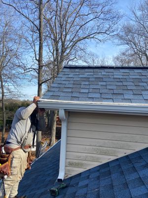 Gutter Installation using 6 Inch White Gutters 