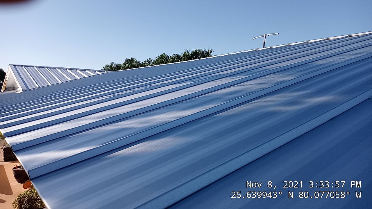 Residential Roofing Installation using 1" Nail strip metal roof by BLUES BROTHERS ROOFING