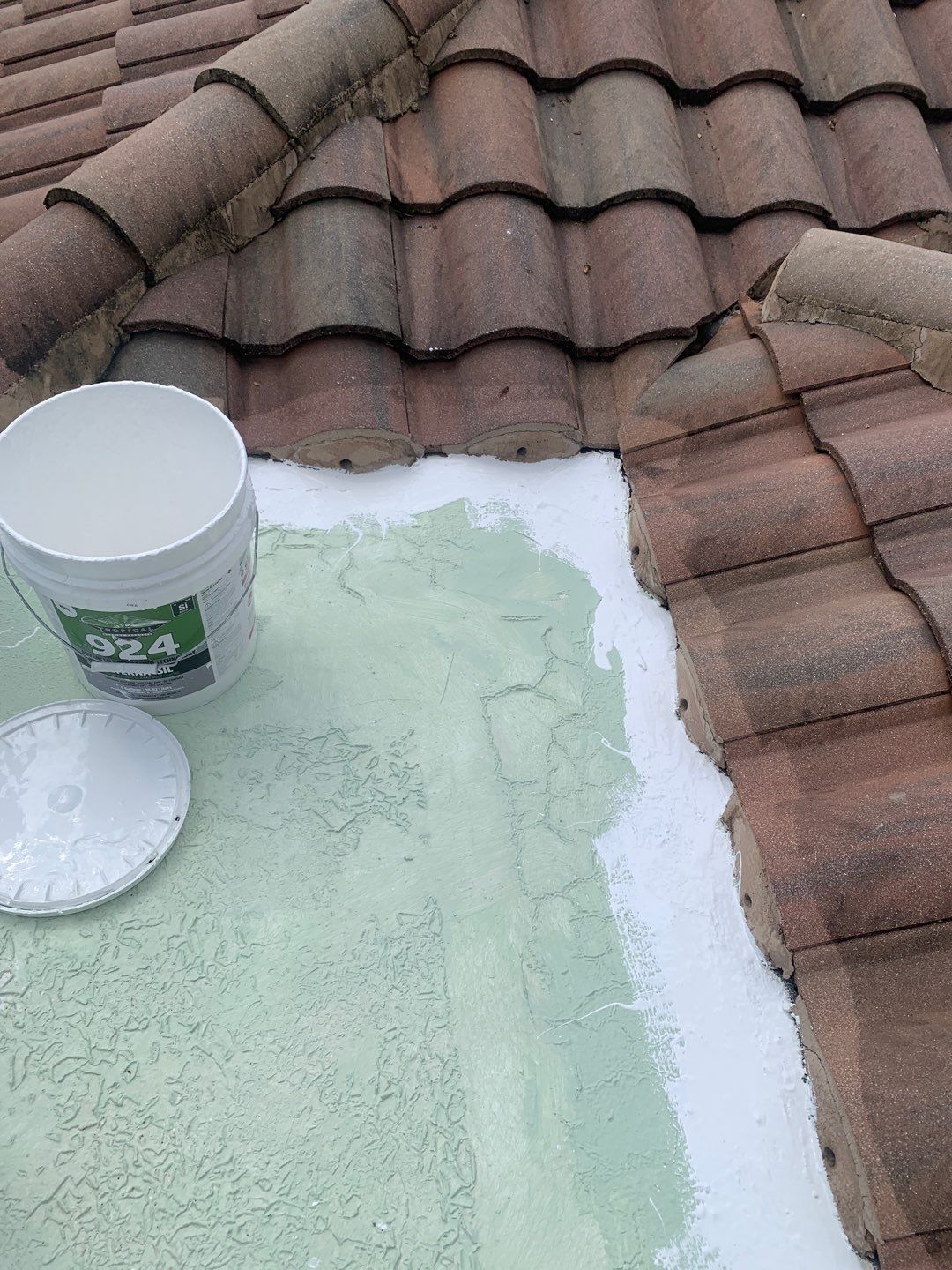 100% Silicone Roof Coating Repair using Tropical #924 Silicone Roof Coating by Morton Roofing, Inc.