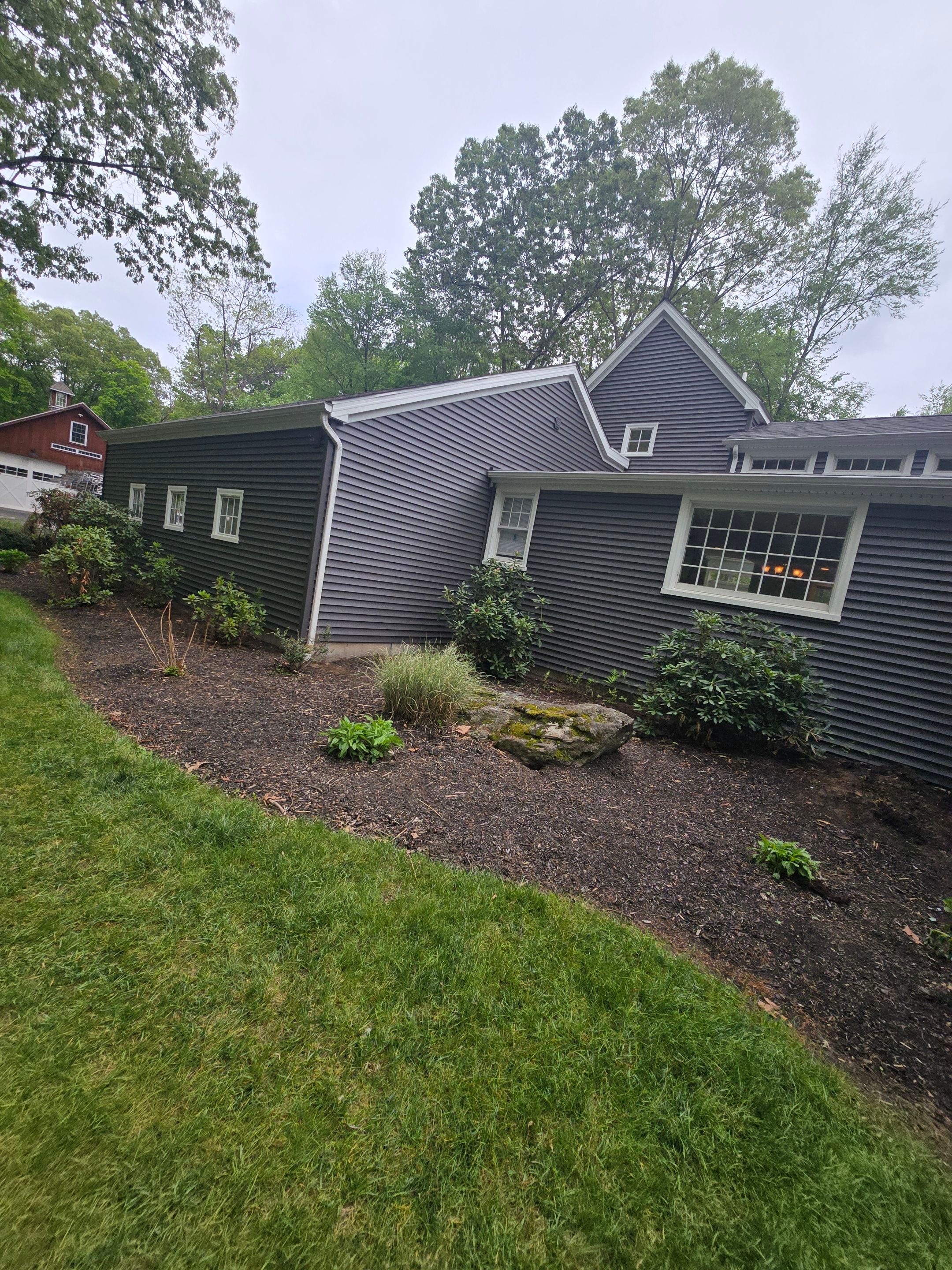 Siding refreshed with Cert. Monogram D/4 x 12'6" clapboard, Smoky Gray and Stone Facade, Coastal Gray by DiGiorgi Roofing and Siding Inc