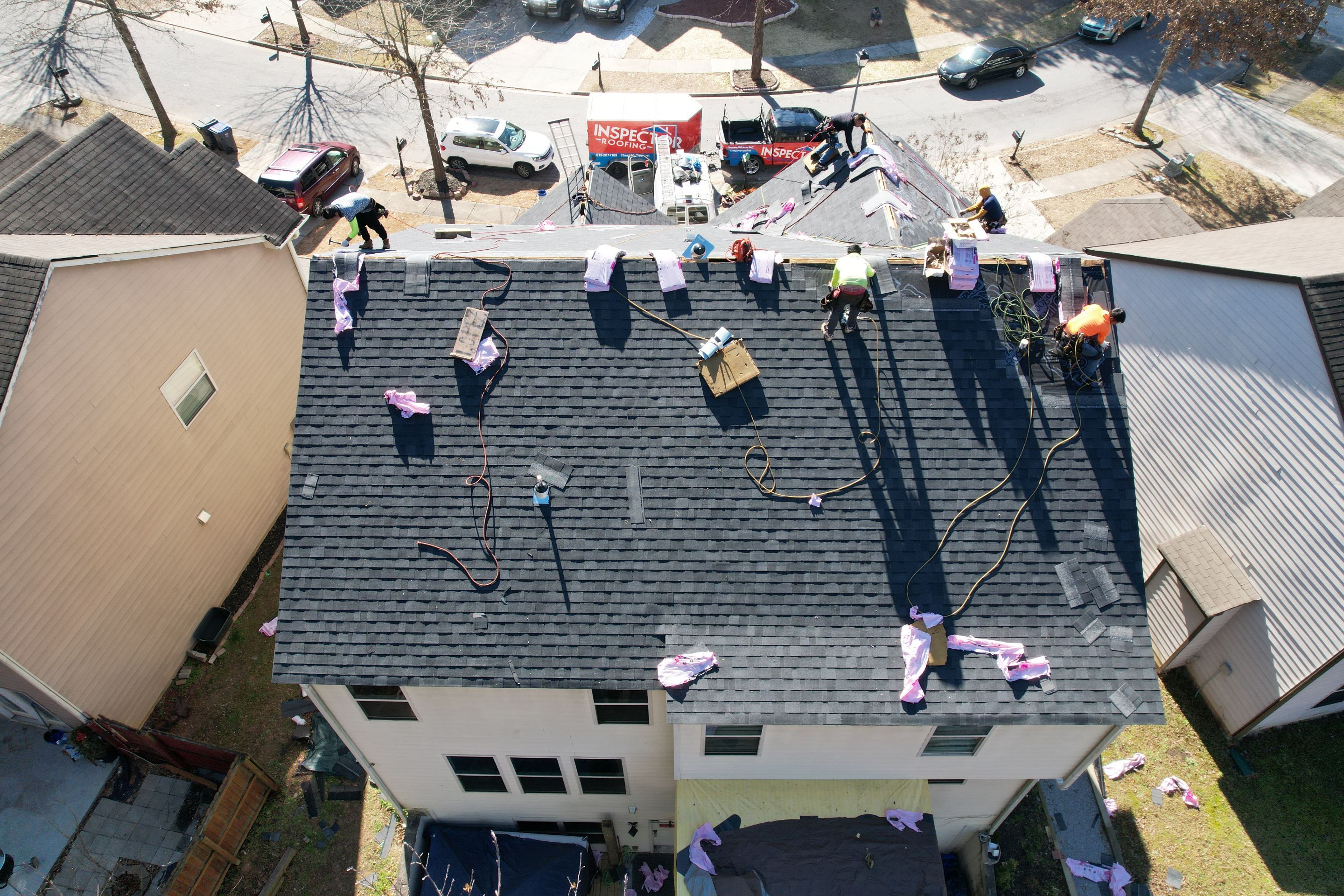 Residential Roofing Installation using Owens Corning by Inspector Roofing and Restoration