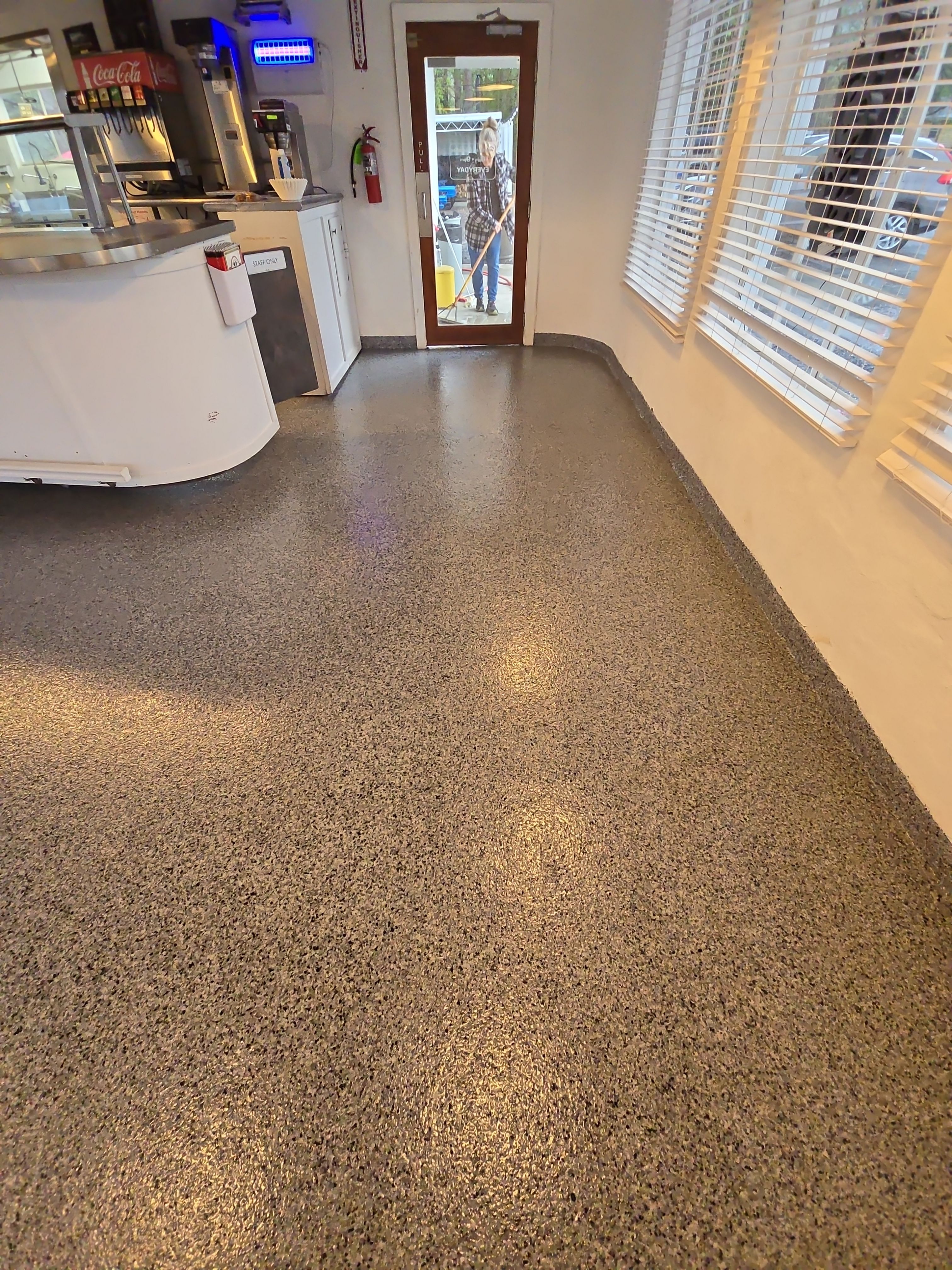 Check it out! Steelwheel Corner gets a new floor! by Elite Floor Solutions