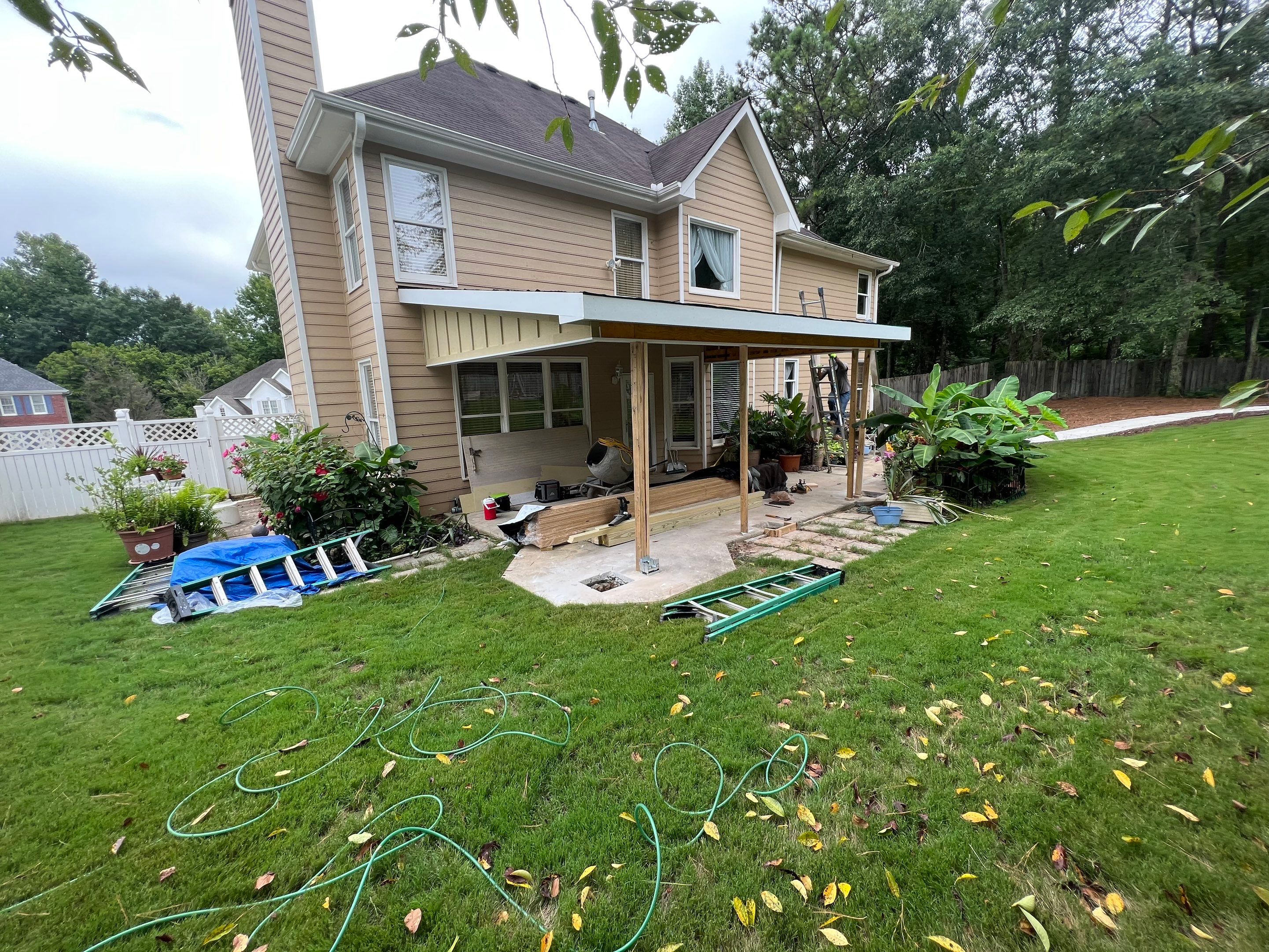 Custom Covered Patio and Shed Roof Installation in Ellenwood by Swift Home Renovations