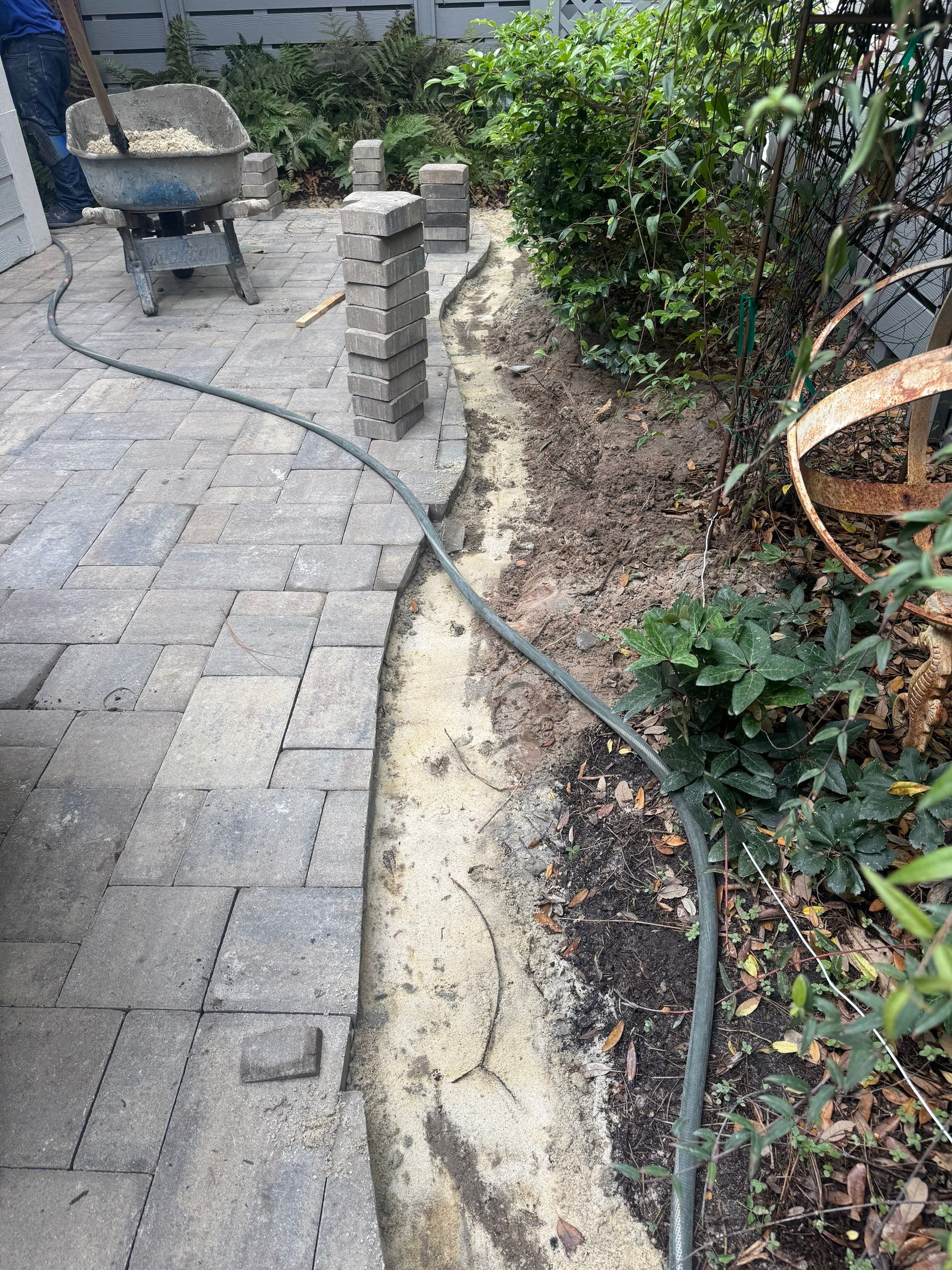 Residential Gray Stone Paver Entry Walkway Installation by Lowcountry Scapes, LLC