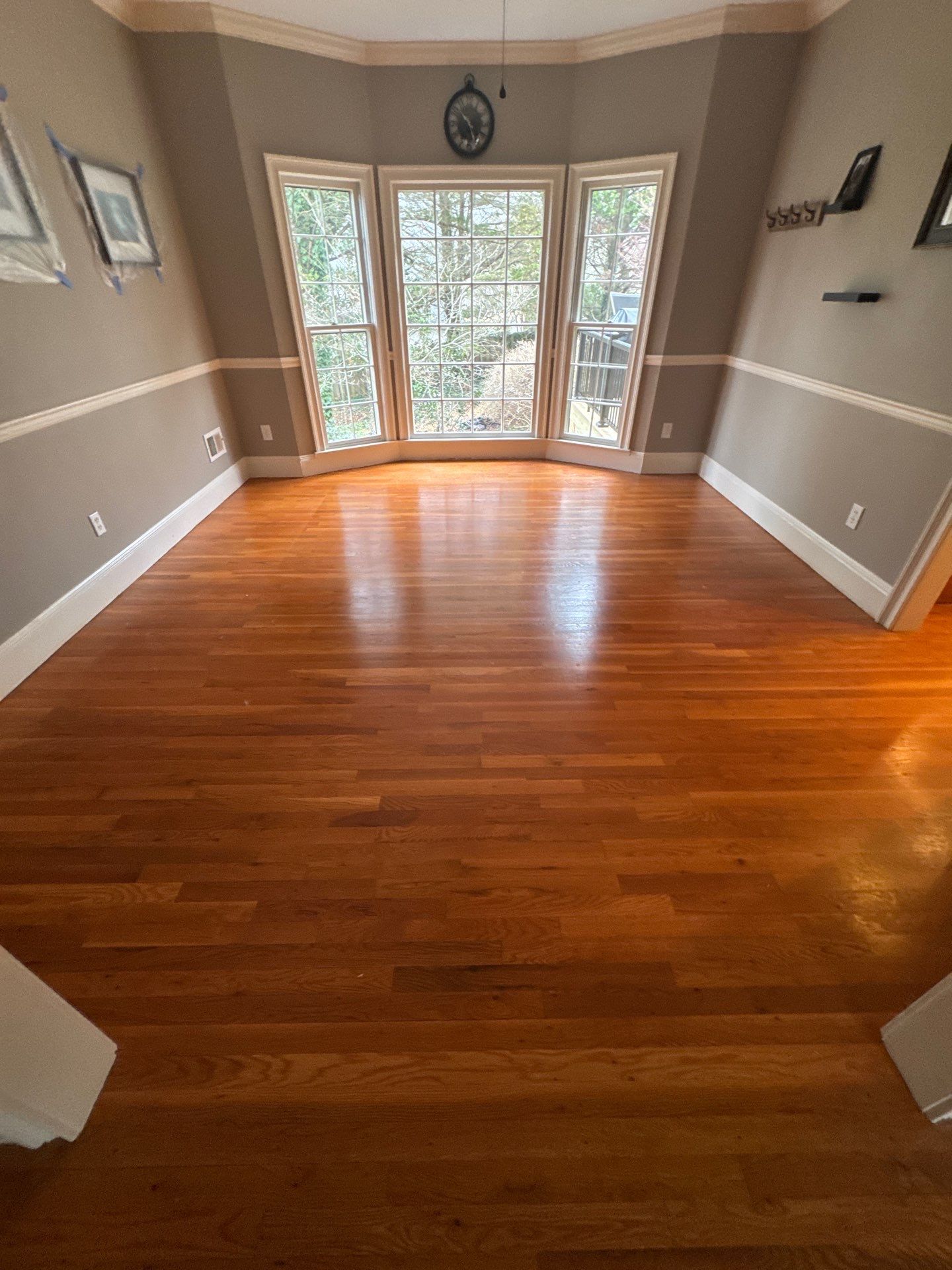 Dark Walnut Hardwood Floor Refinishing and Cabinet Painting in Atlanta by Swift Home Renovations