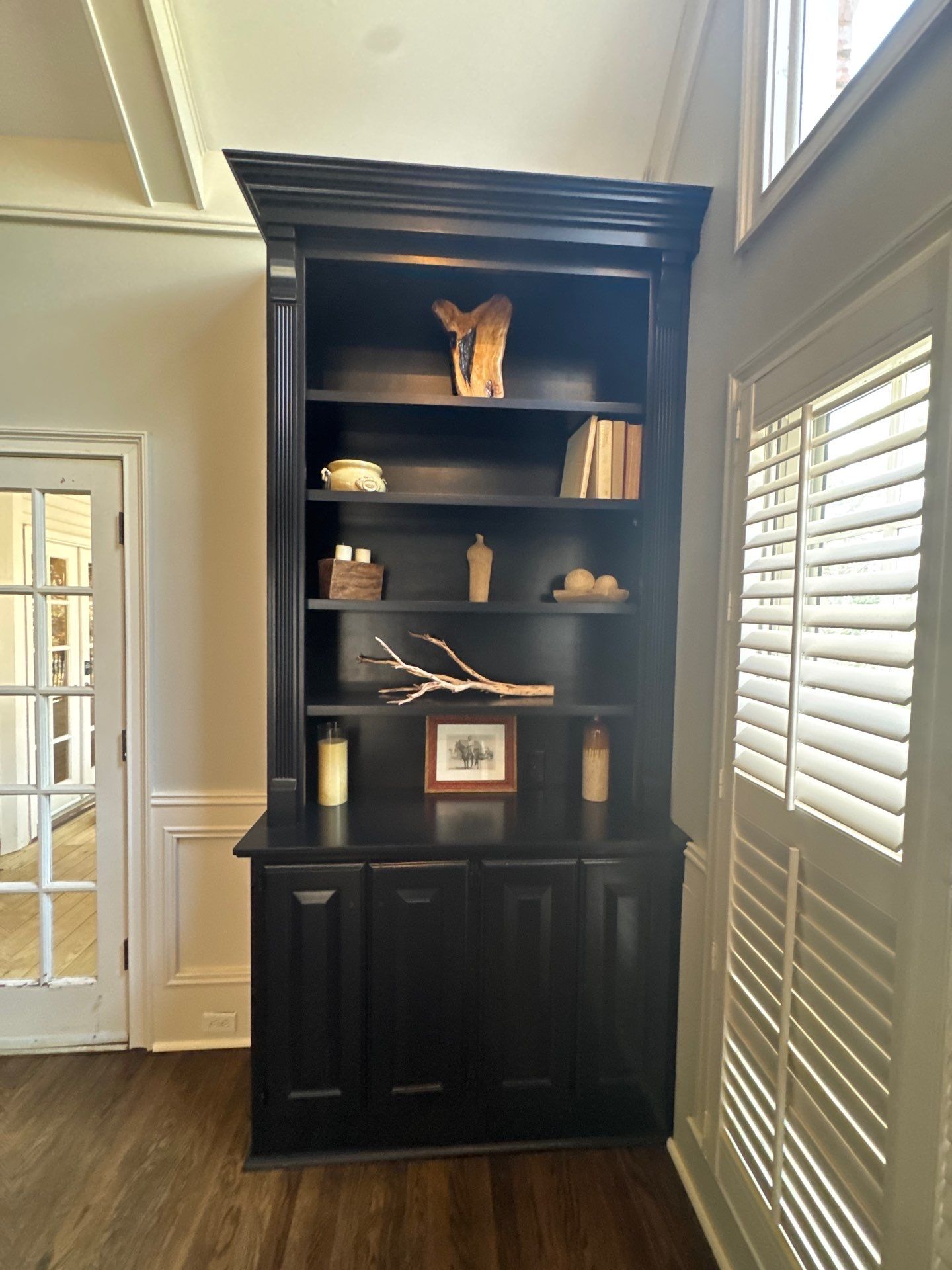Dark Walnut Hardwood Floor Refinishing and Cabinet Painting in Atlanta by Swift Home Renovations