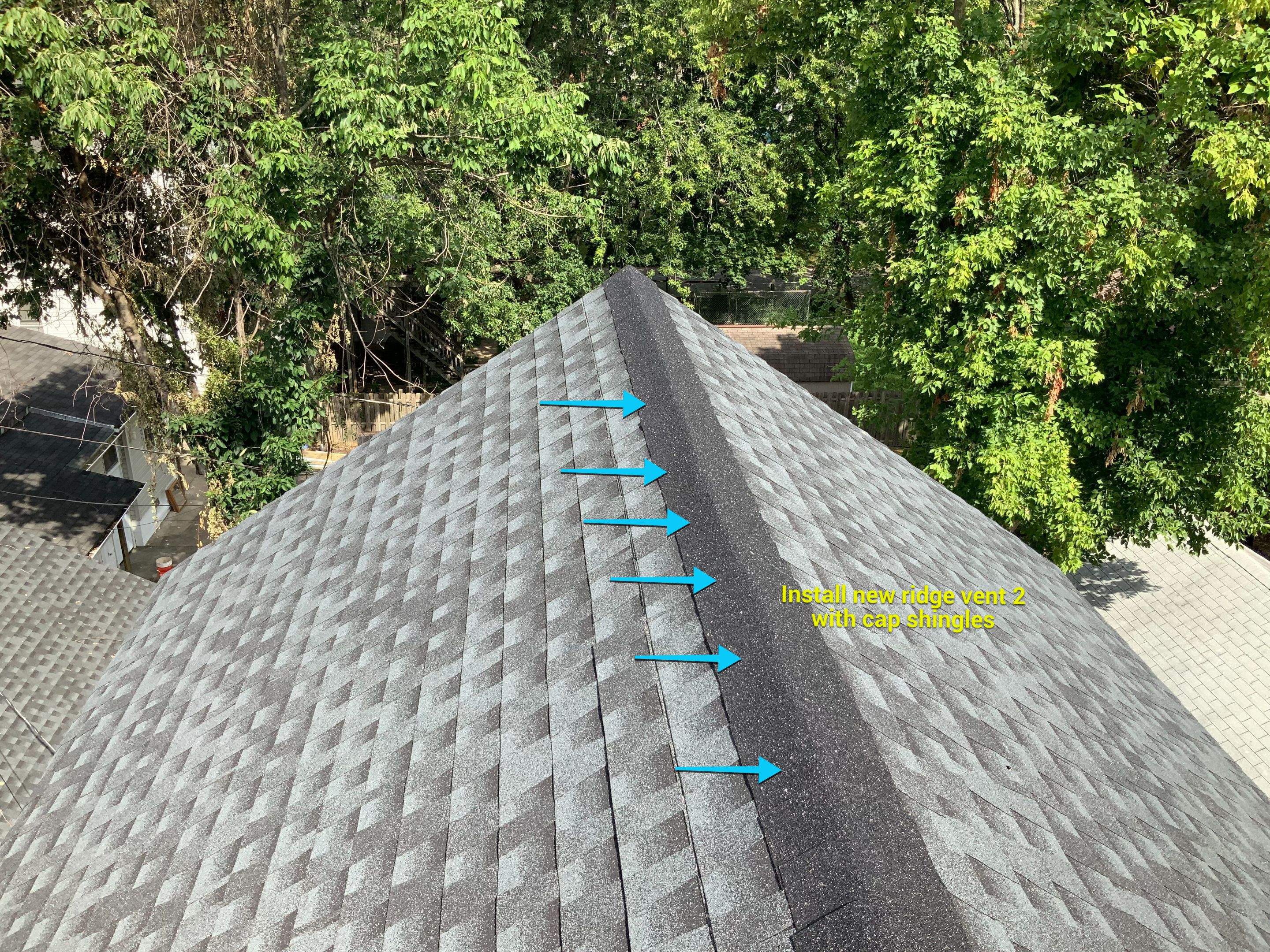 Residential Roofing Repair using Ridge Vent  by Alpha Design Services