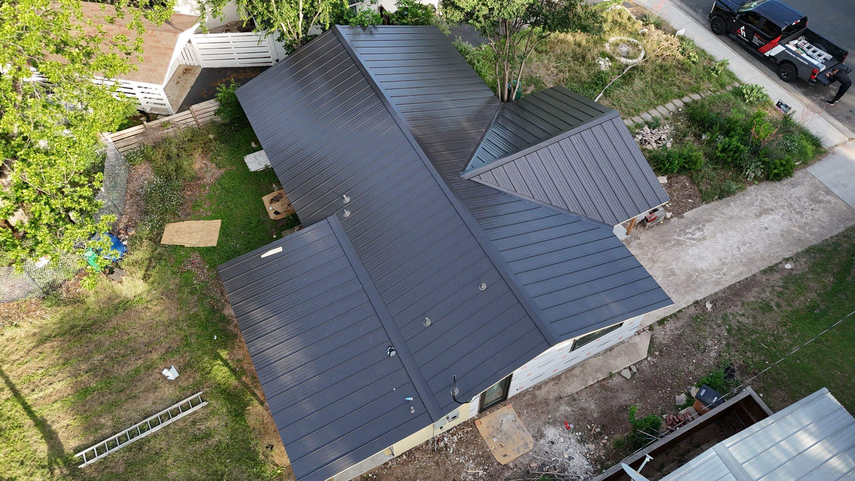 Dark Bronze - L&A Standing Seam with Striations by RoofsOnly.com