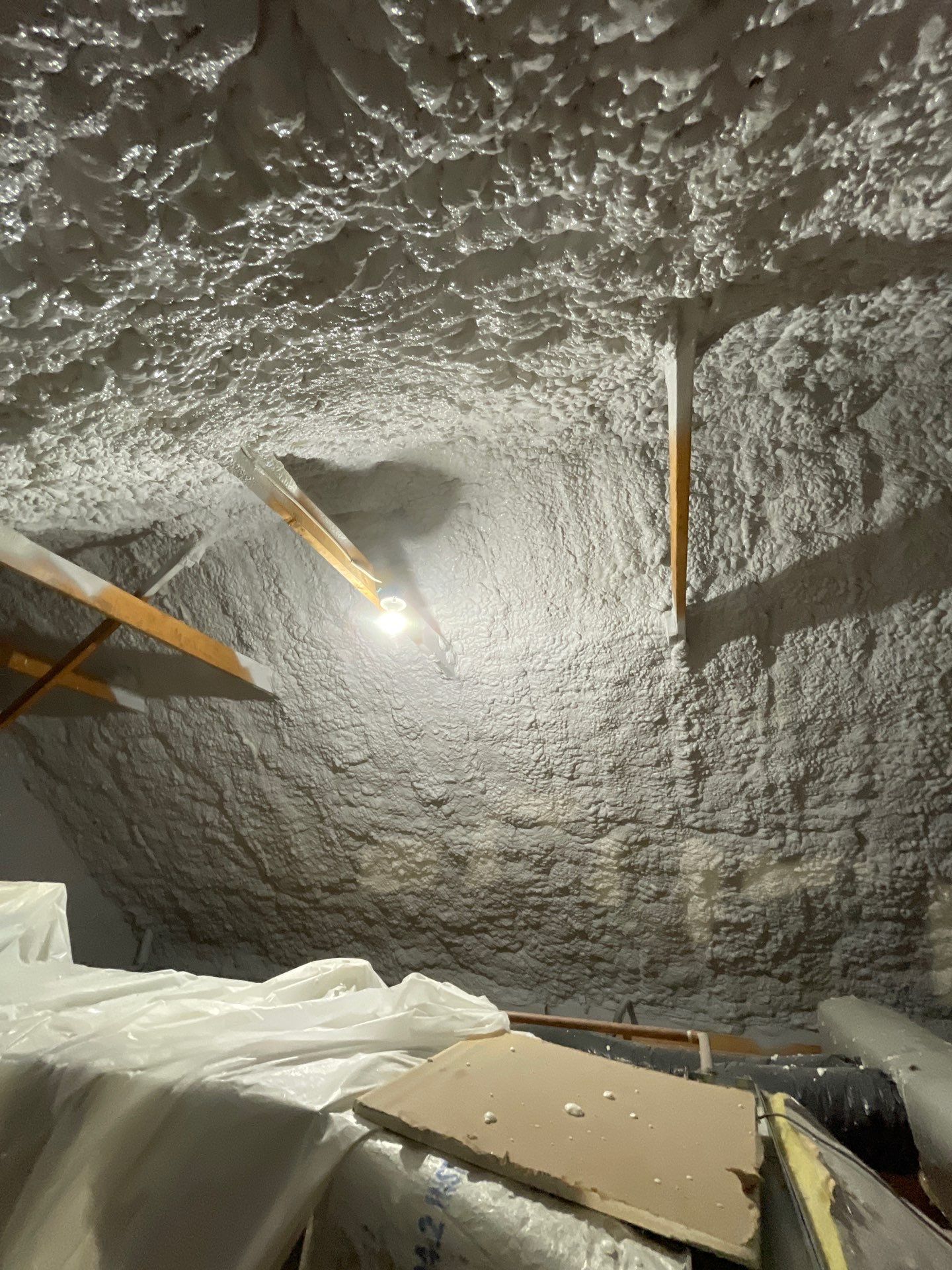 Attic Insulation using open cell spray foam by NYS Foam & Energy