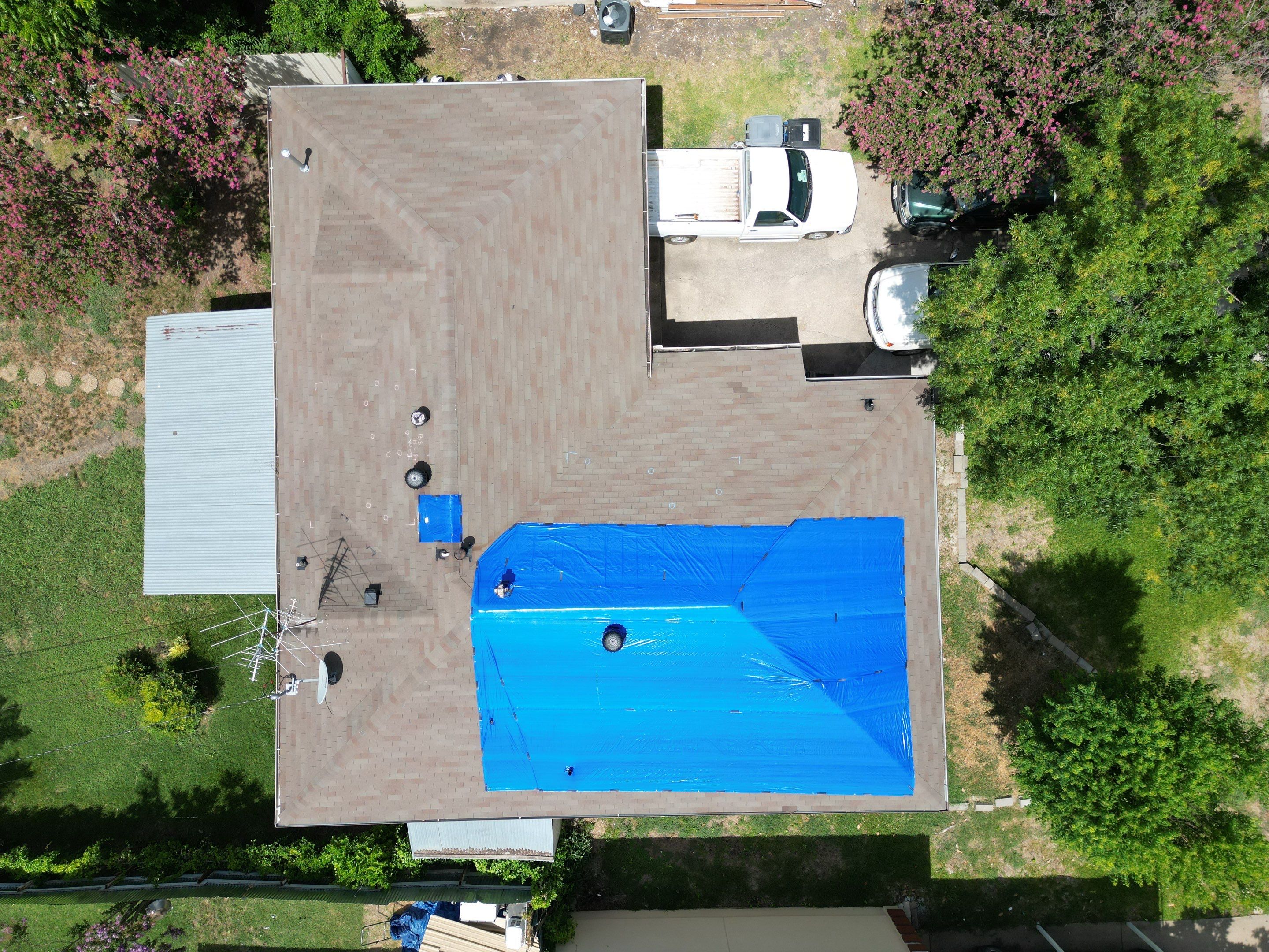 Tarps Dallas  using TARP BLUE by AquaShield Restoration USA
