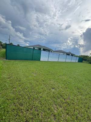 Chain Link Fence Installation with Custom Beach Privacy Screen in Port Charlotte