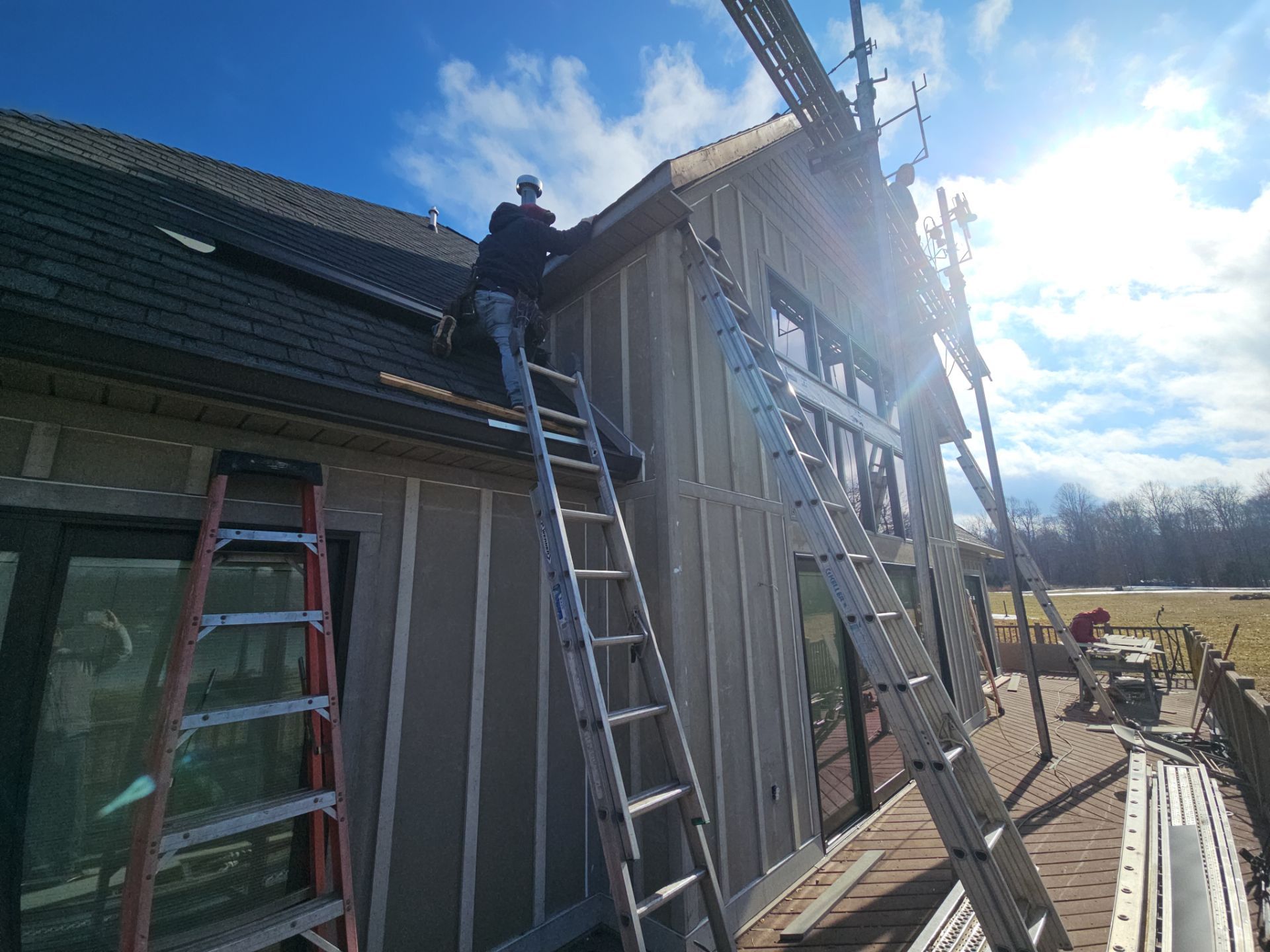 Siding Installation using James Hardie Board & Batten and James Hardie Shakes by Koontz Construction