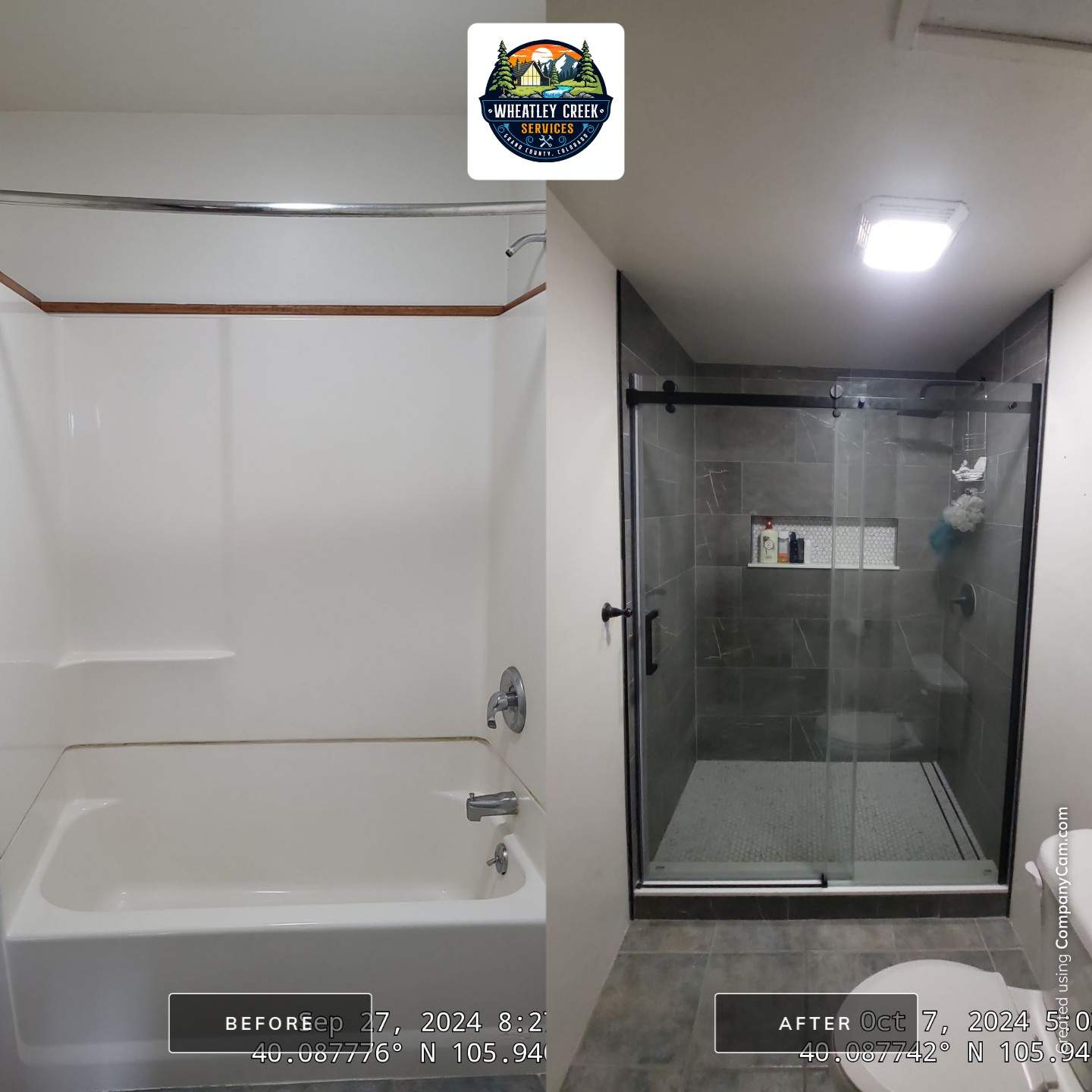 Bathroom Remodel Using Tile by Wheatley Creek Services