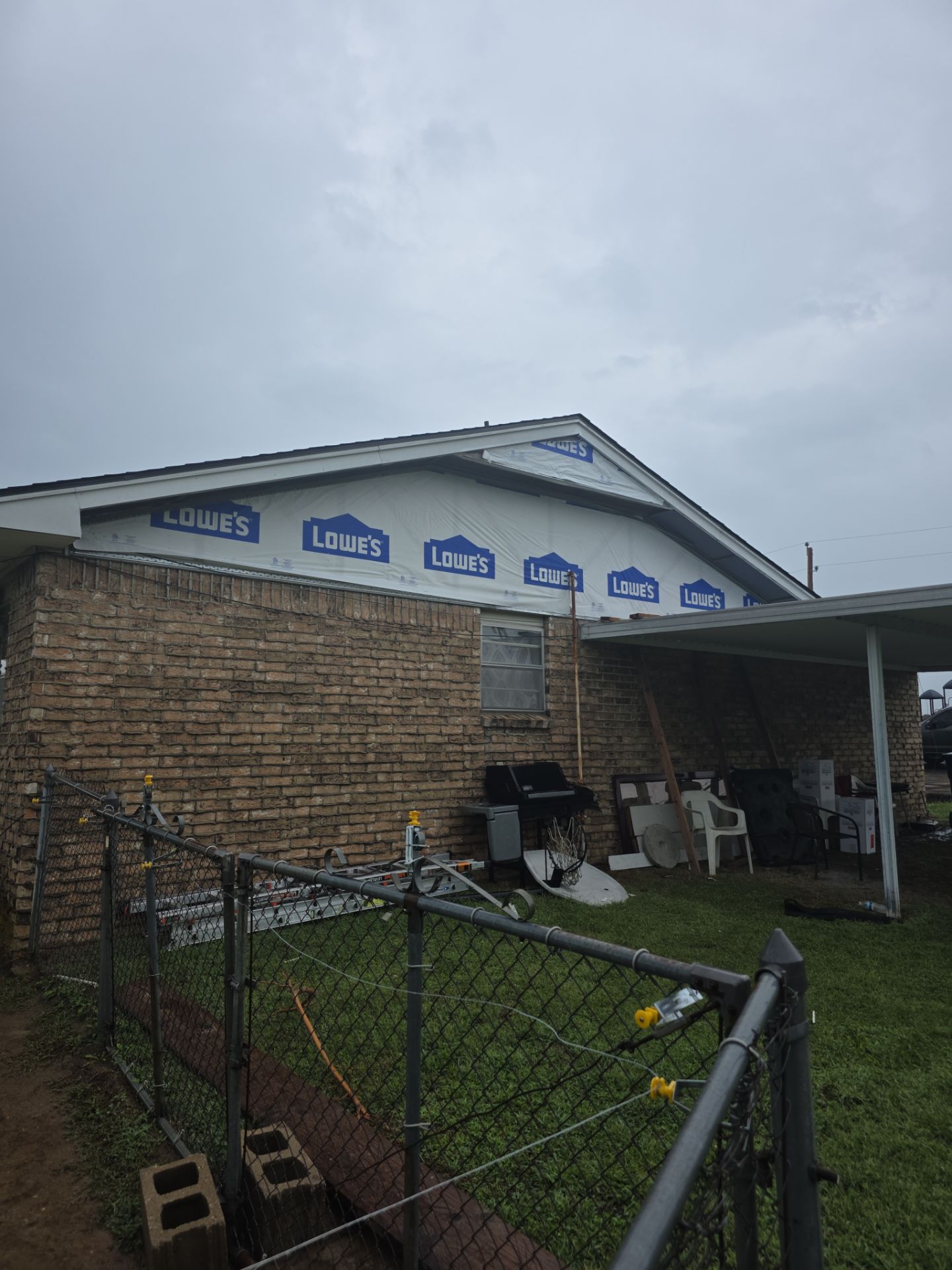 New roof & siding paid by insurance. Along with new roof sheathing.  by In & Out Construction & Remodeling, LLC