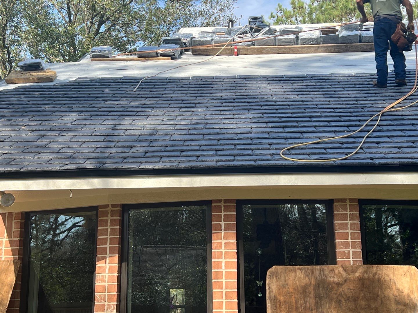 Residential Roof Replacement using Davinci Province Slate Shingles by Elite Roofing LLC